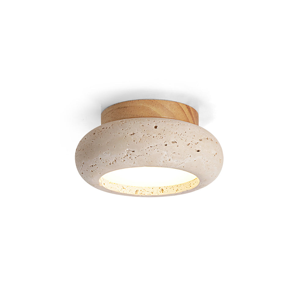 Ritta Mini Donut   Travertine Ceiling Light