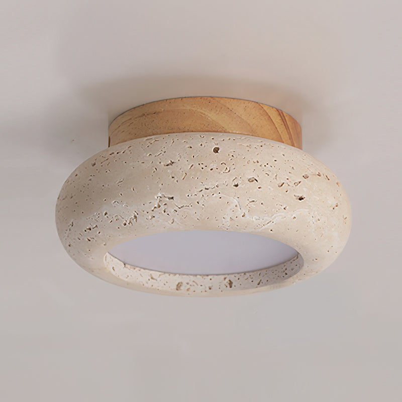 Ritta Mini Donut   Travertine Ceiling Light