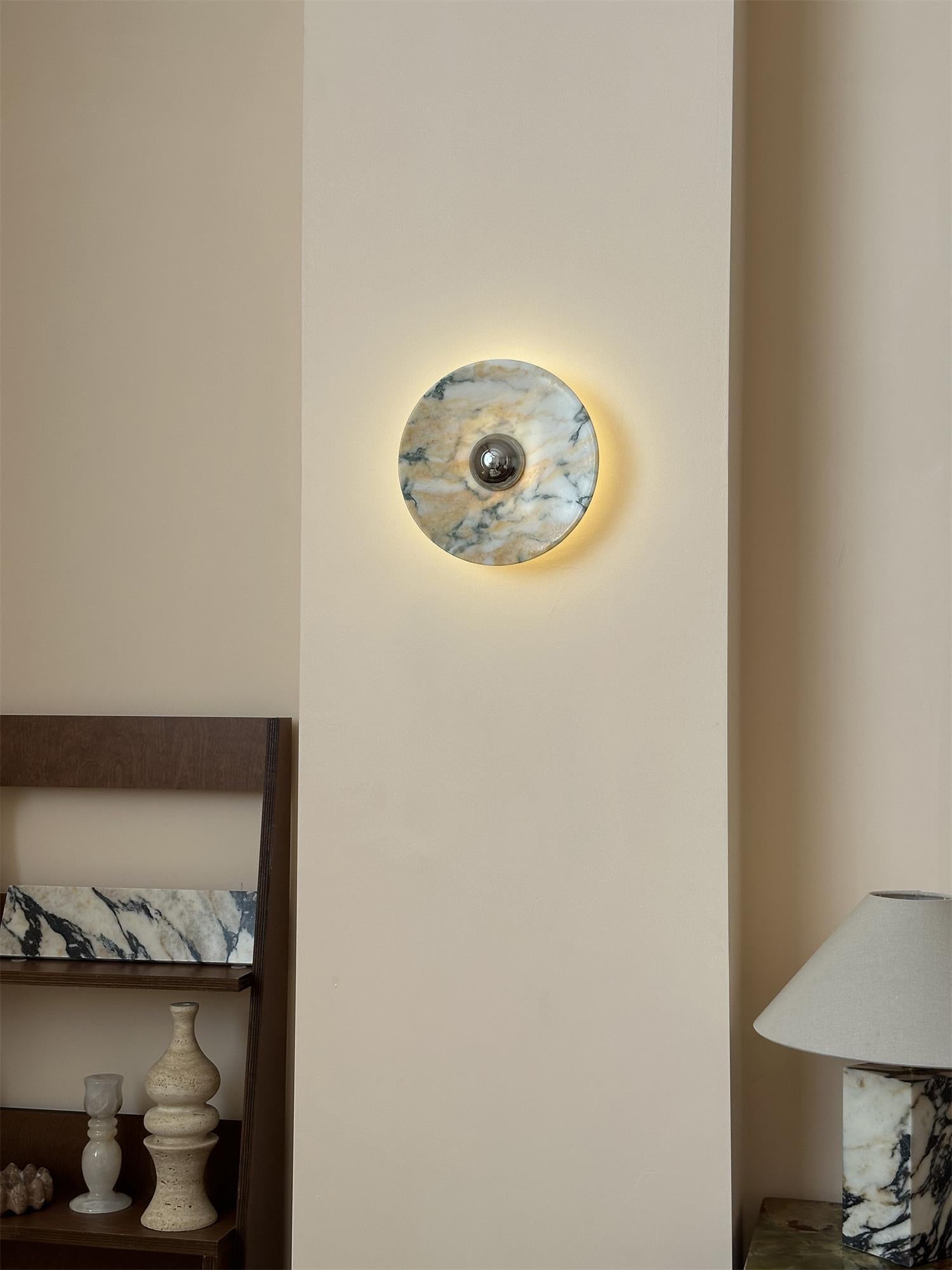 Alter Modern Minimalist Round Marble Sconce Wall Lamp - Letslighting