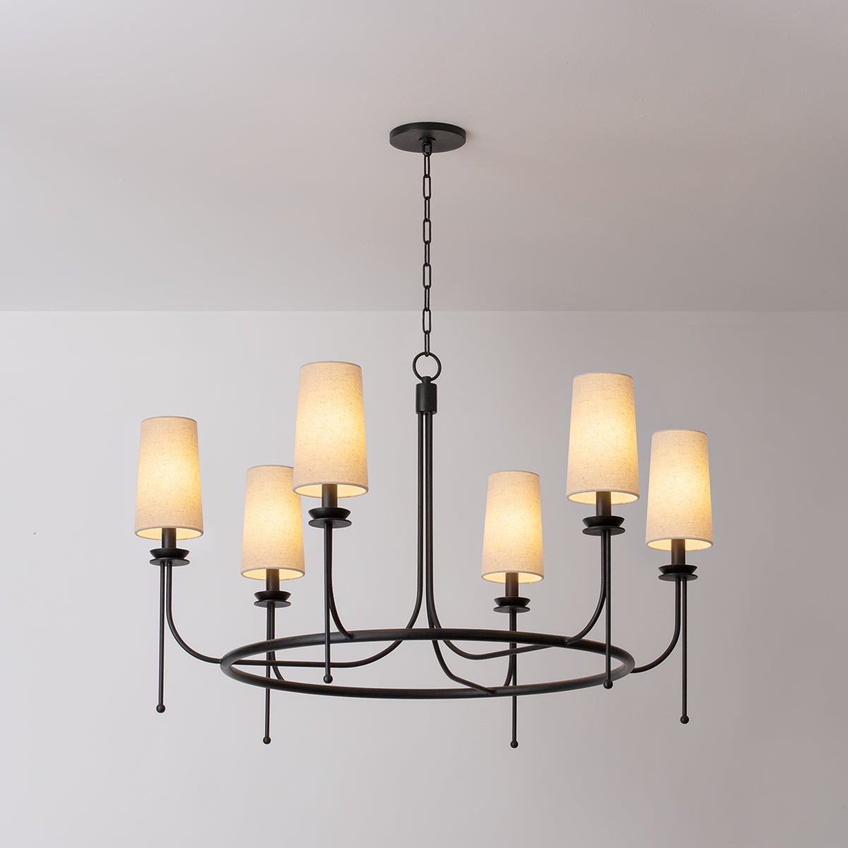 Aurora Vintage Industrial Brass Fabric Chandelier - Letslighting
