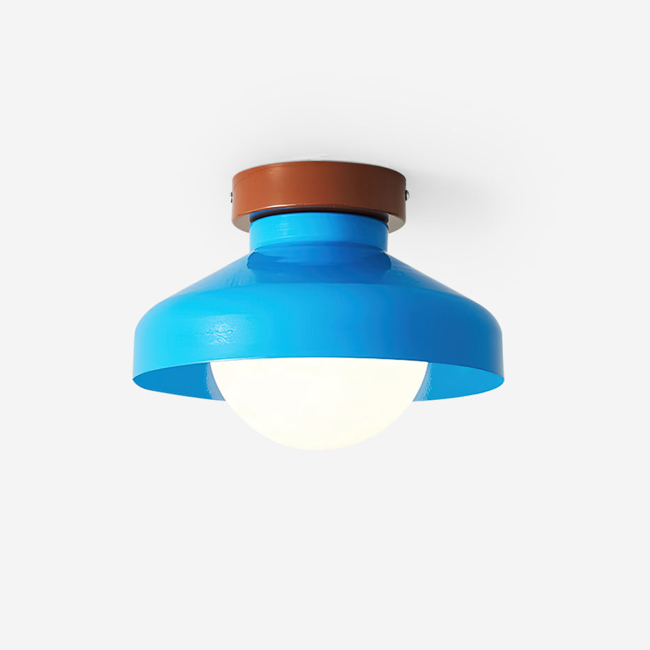 Solvane Blue Metal Flush Mount Ceiling Light - Letslighting