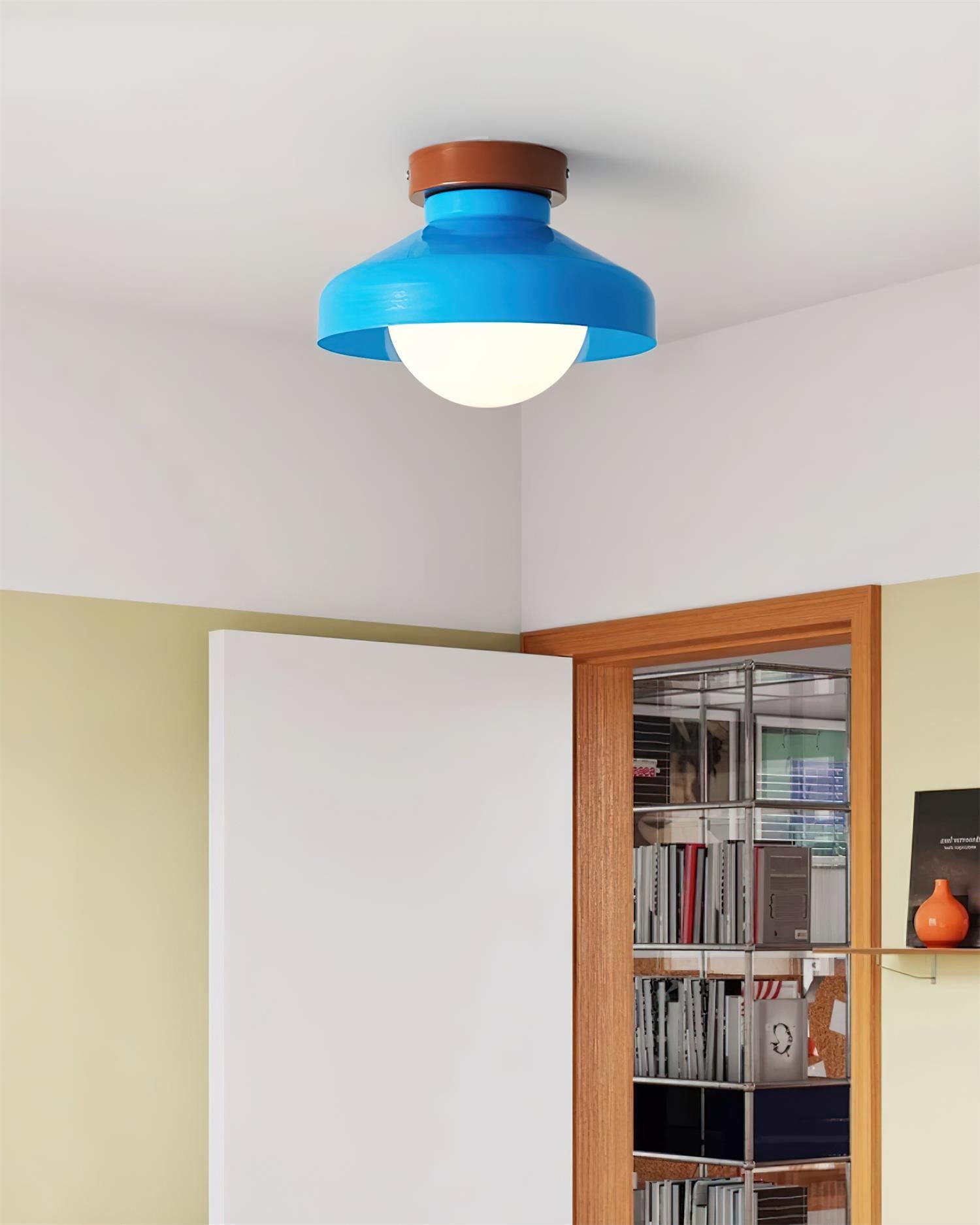 Solvane Blue Metal Flush Mount Ceiling Light - Letslighting