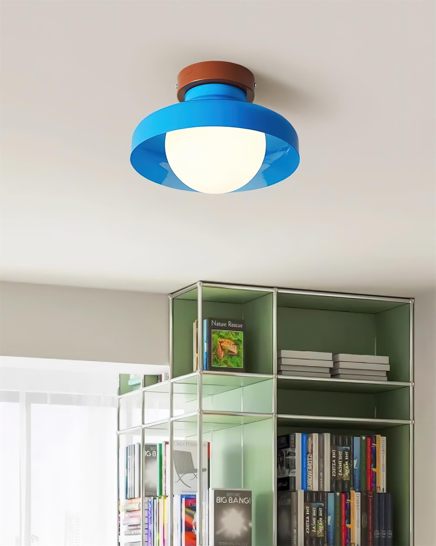 Solvane Blue Metal Flush Mount Ceiling Light - Letslighting