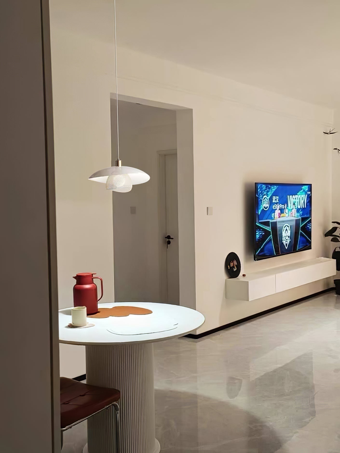 Dynam Modern Minimalist Floyd White Pendant Lamp - Letslighting