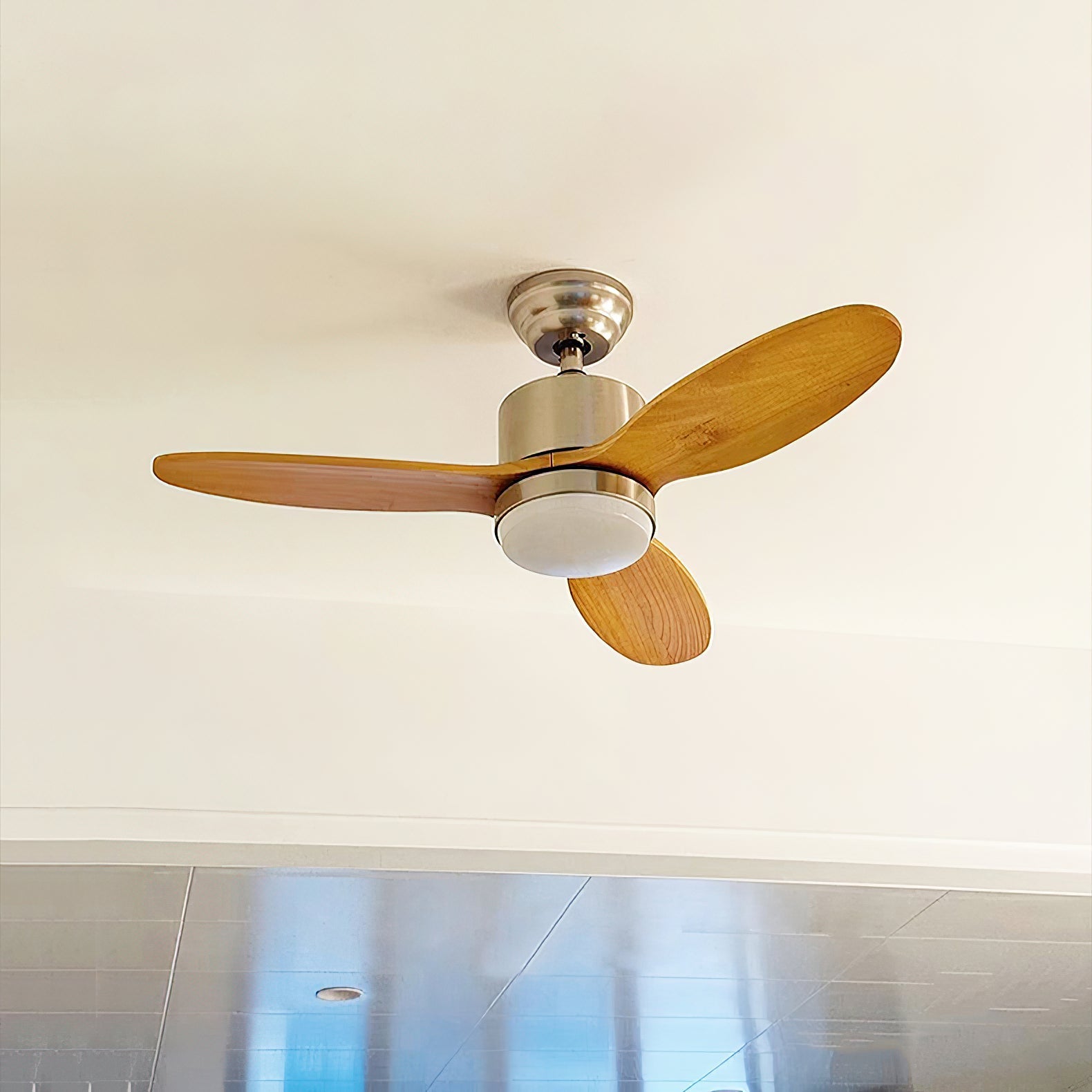 Essen Modern Minimalist Natural Wooden Acrylic Ceiling Fan Light - Letslighting