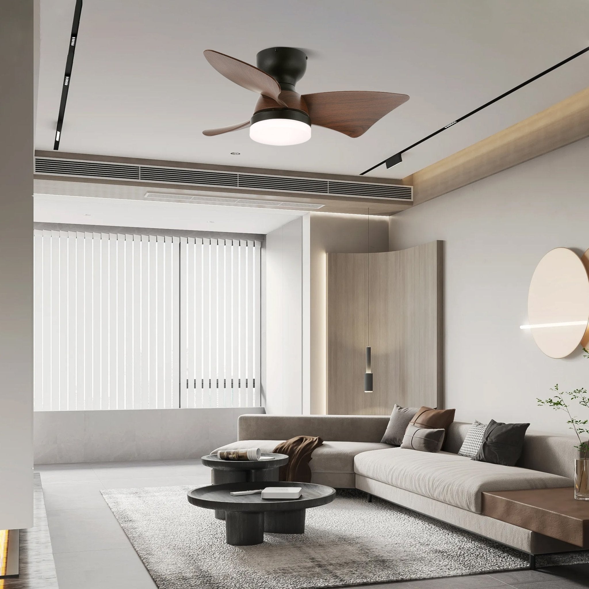 Mirella Silver Wood Ceiling Fan Light - Letslighting