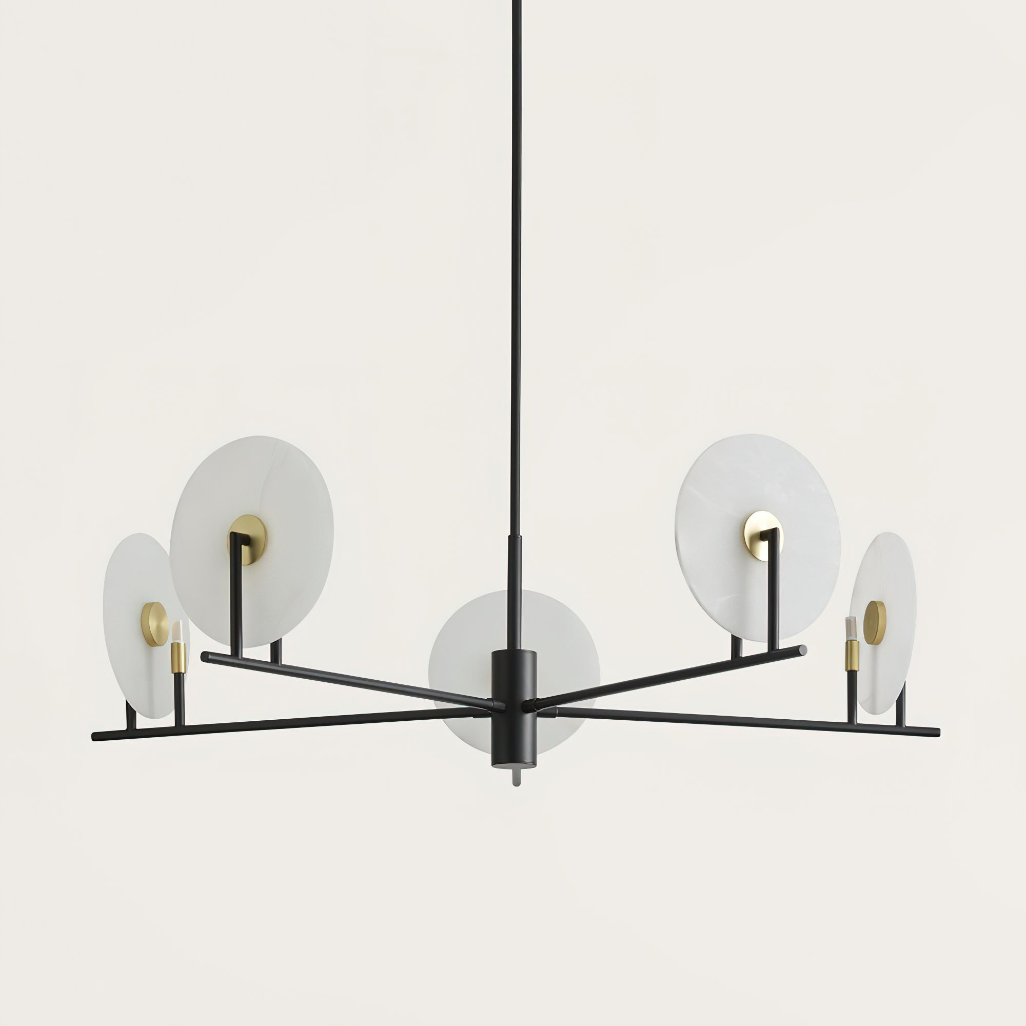 Callisto Chandelier Alabaster Moon Discs - Letslighting
