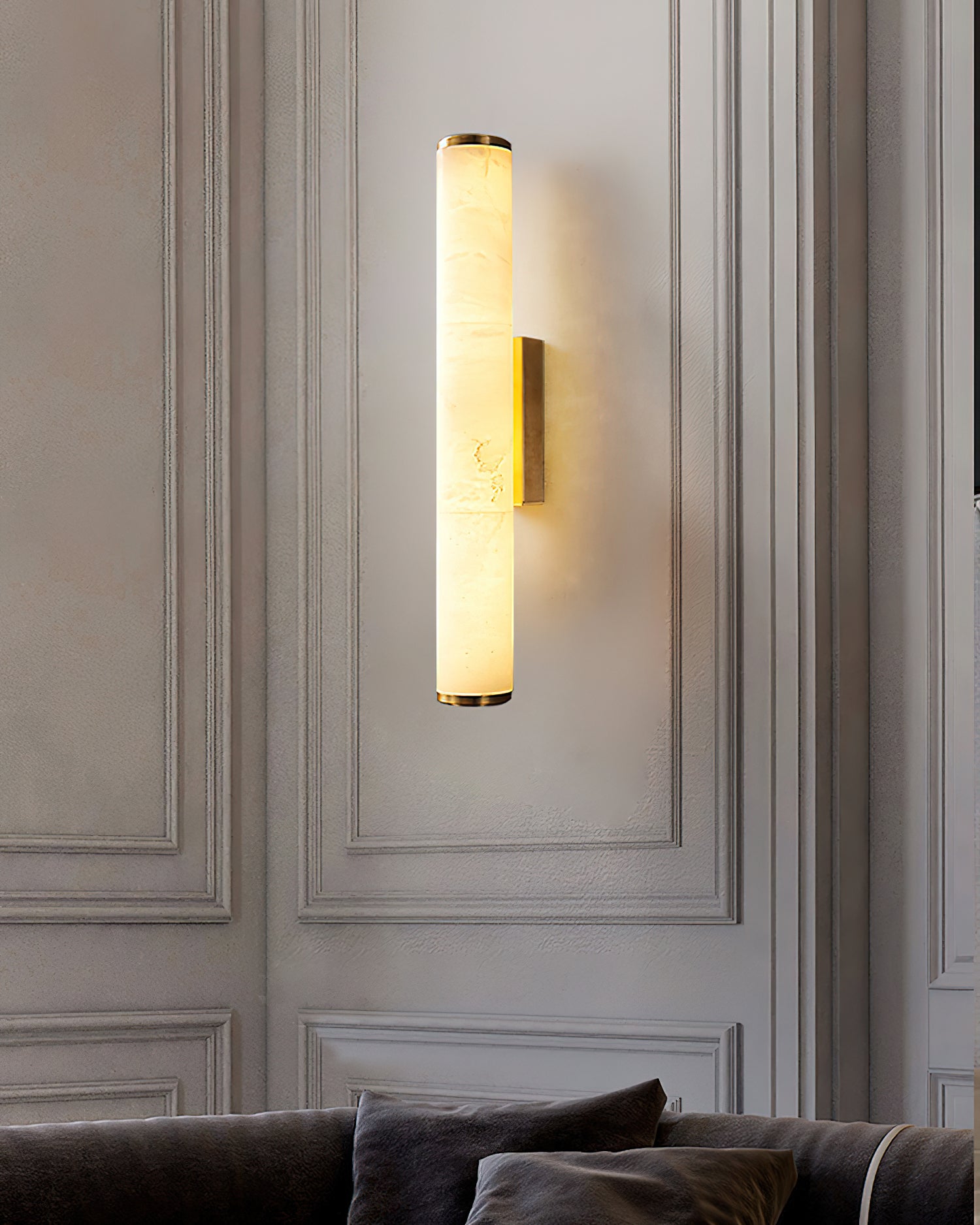 Arcus Elegance Brass Alabaster Sconce Wall Lamp - Letslighting