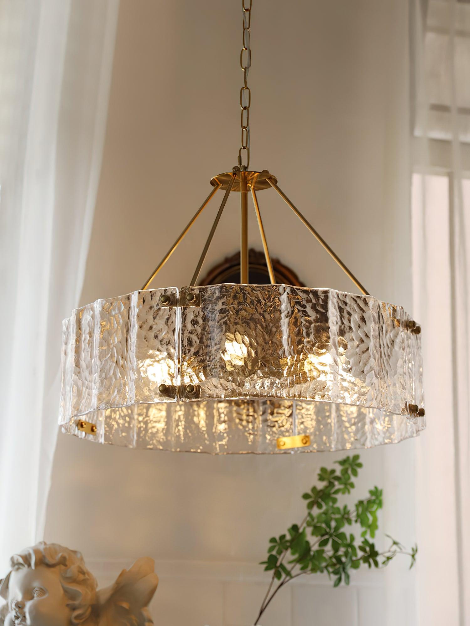 Lustra Chandelier Calvert Clear Textured Glass - Letslighting