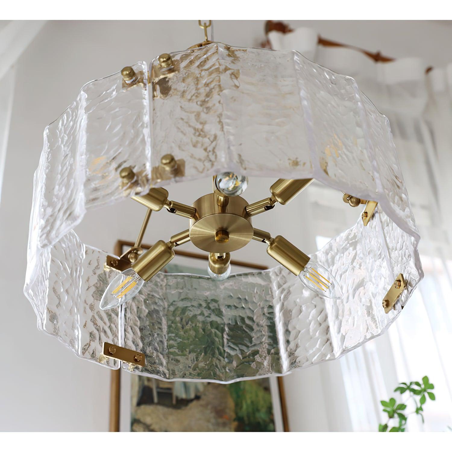 Lustra Chandelier Calvert Clear Textured Glass - Letslighting