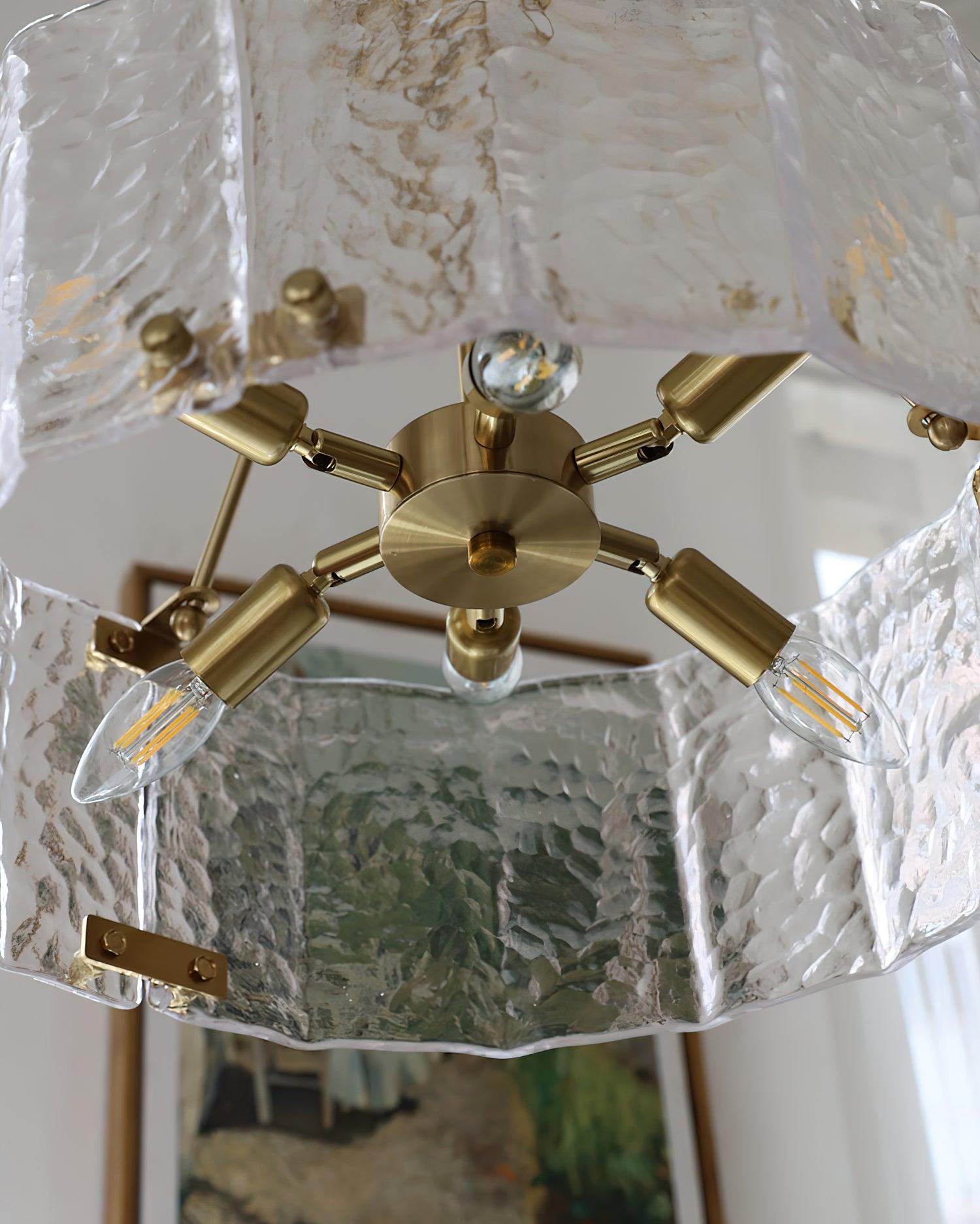Lustra Chandelier Calvert Clear Textured Glass - Letslighting
