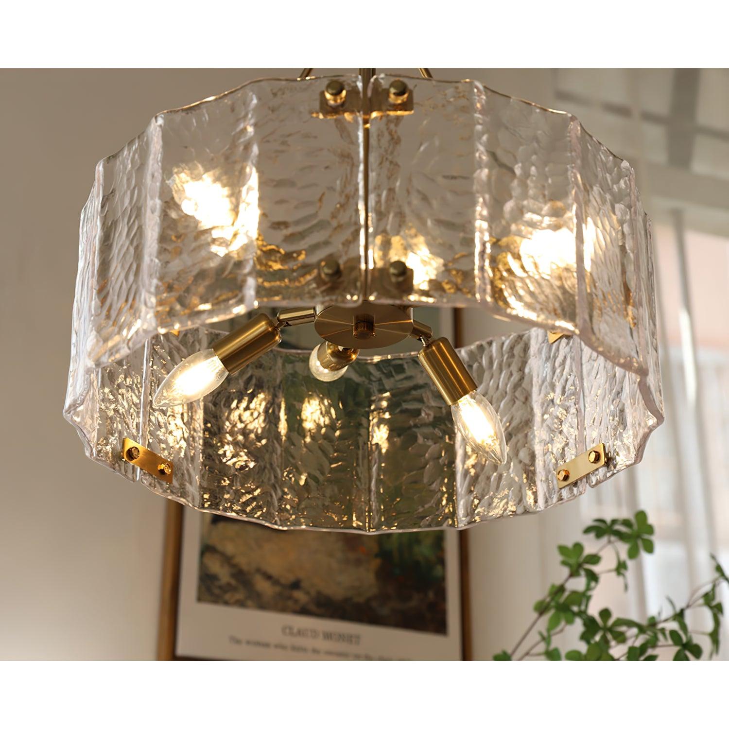 Lustra Chandelier Calvert Clear Textured Glass - Letslighting