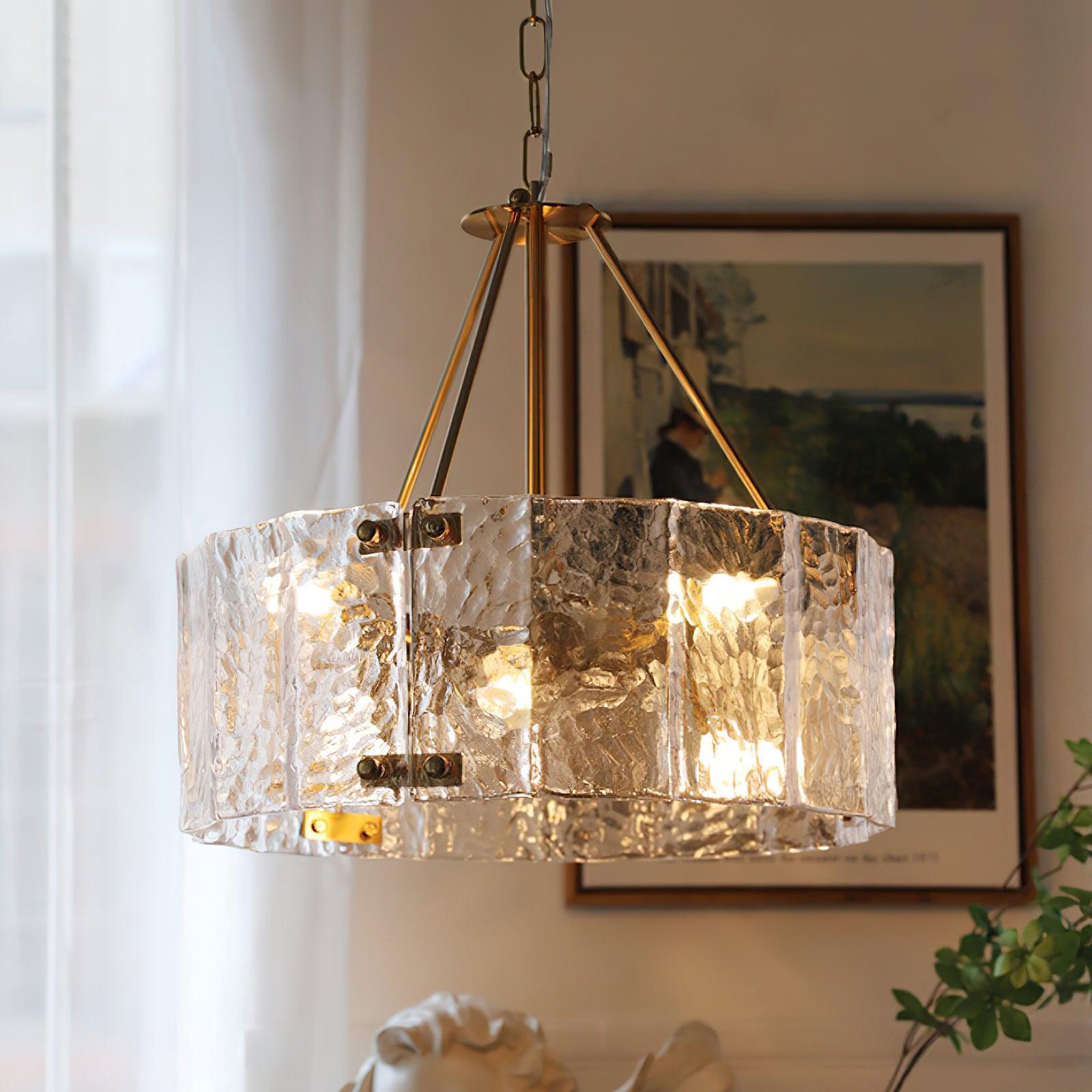 Lustra Chandelier Calvert Clear Textured Glass - Letslighting