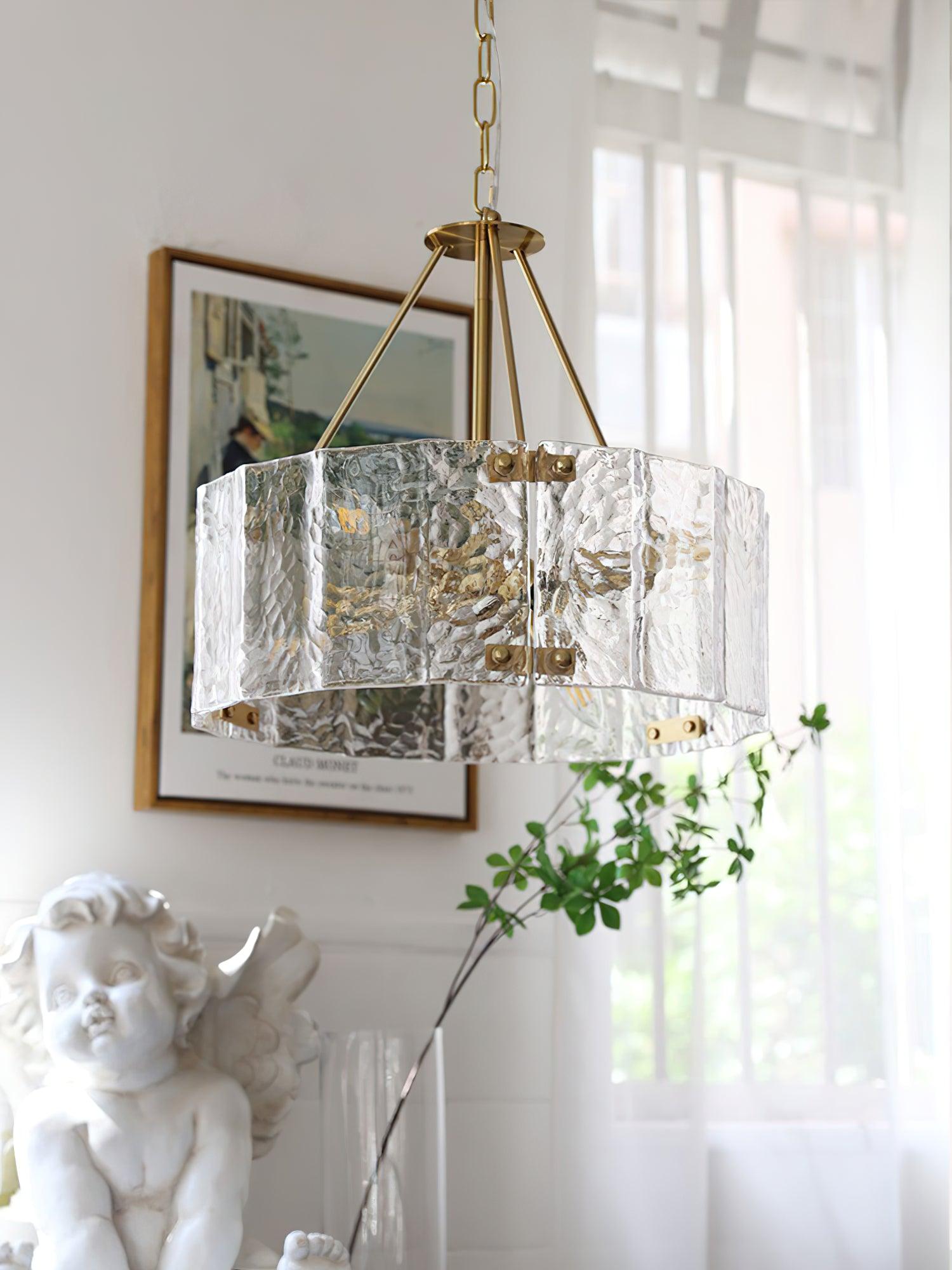 Lustra Chandelier Calvert Clear Textured Glass - Letslighting