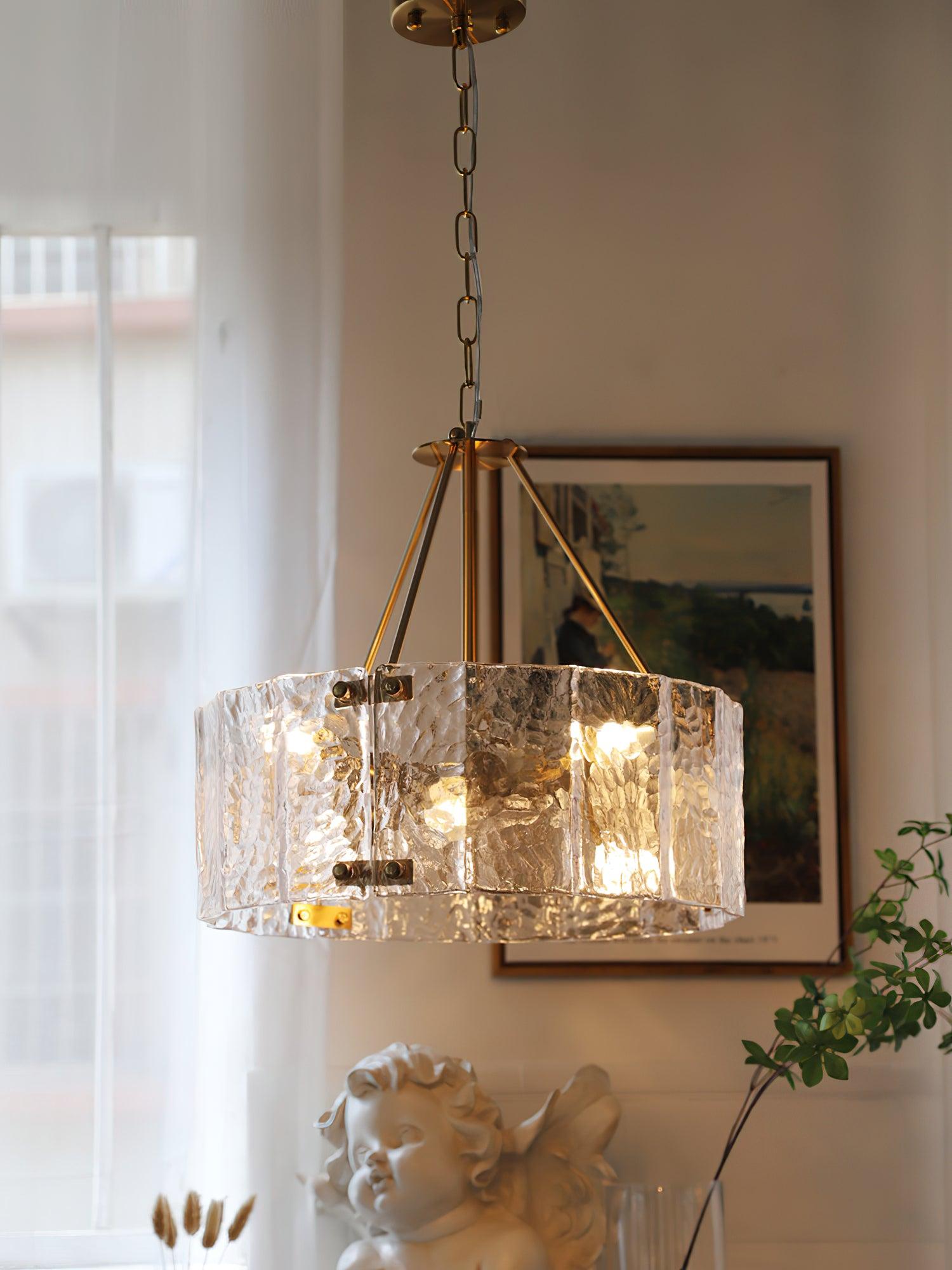 Lustra Chandelier Calvert Clear Textured Glass - Letslighting