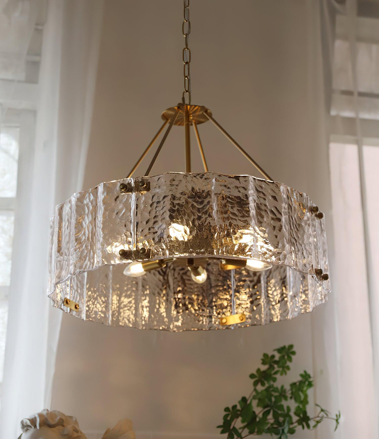 Lustra Chandelier Calvert Clear Textured Glass - Letslighting