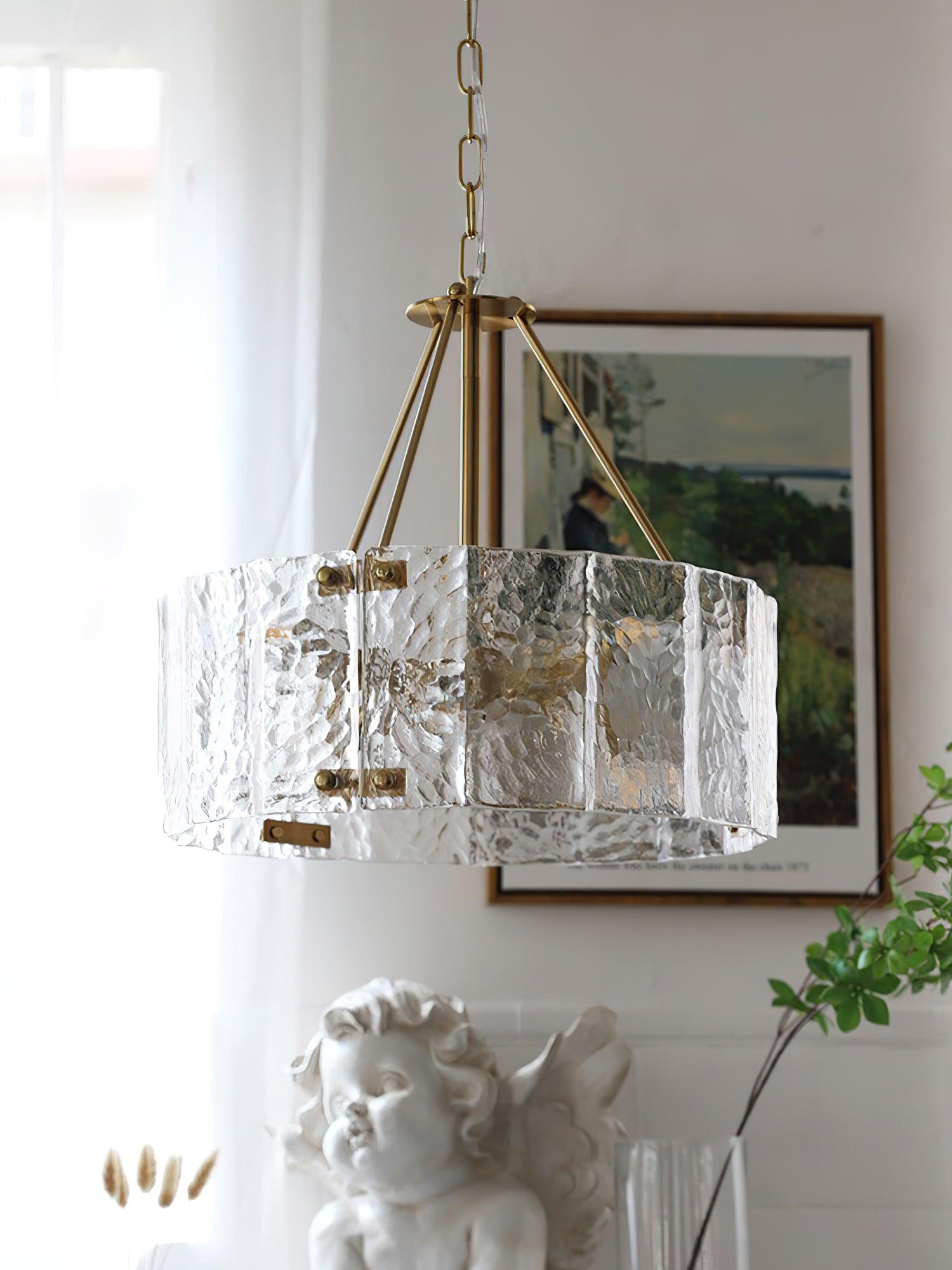 Lustra Chandelier Calvert Clear Textured Glass - Letslighting