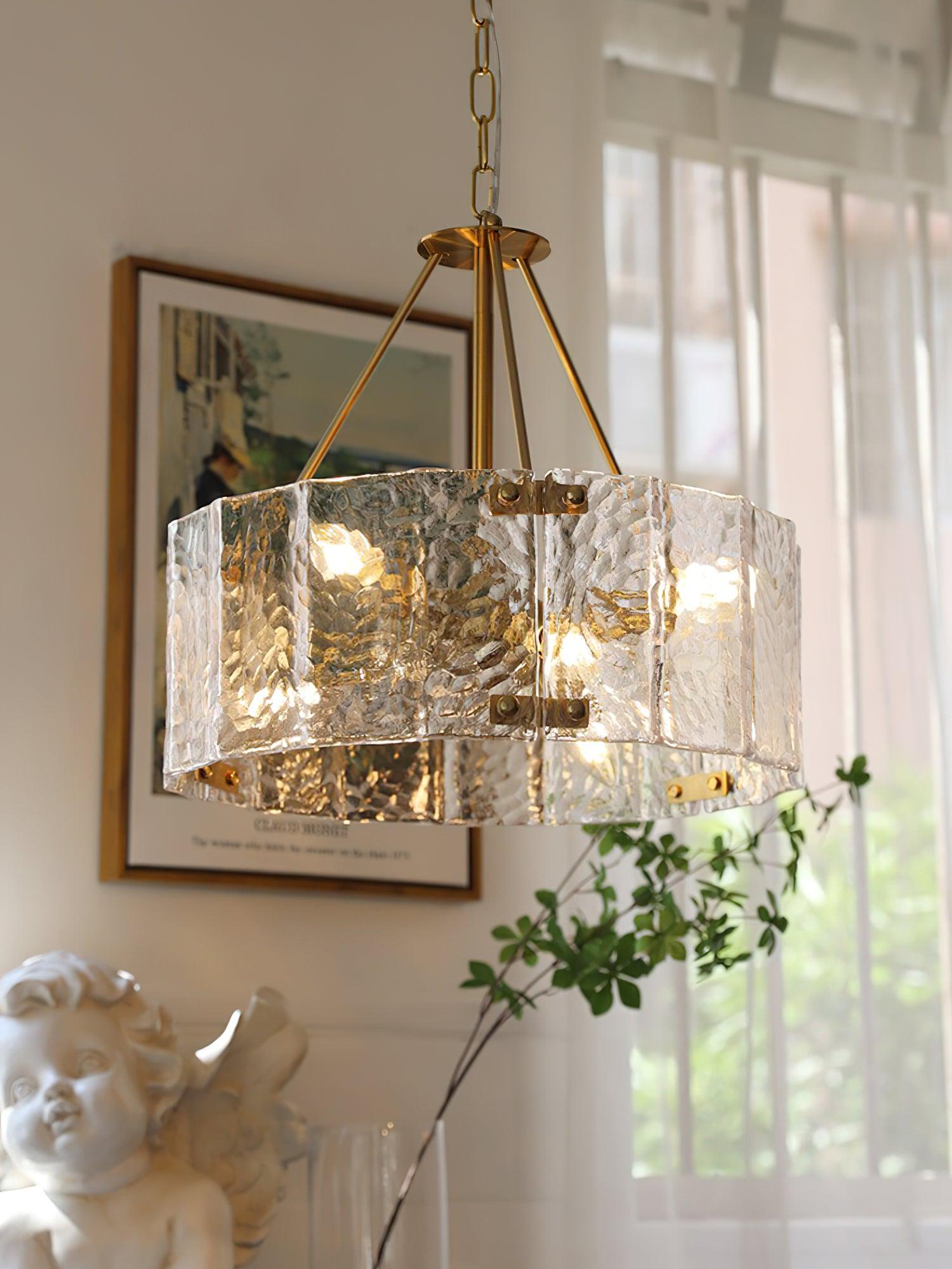 Lustra Chandelier Calvert Clear Textured Glass - Letslighting