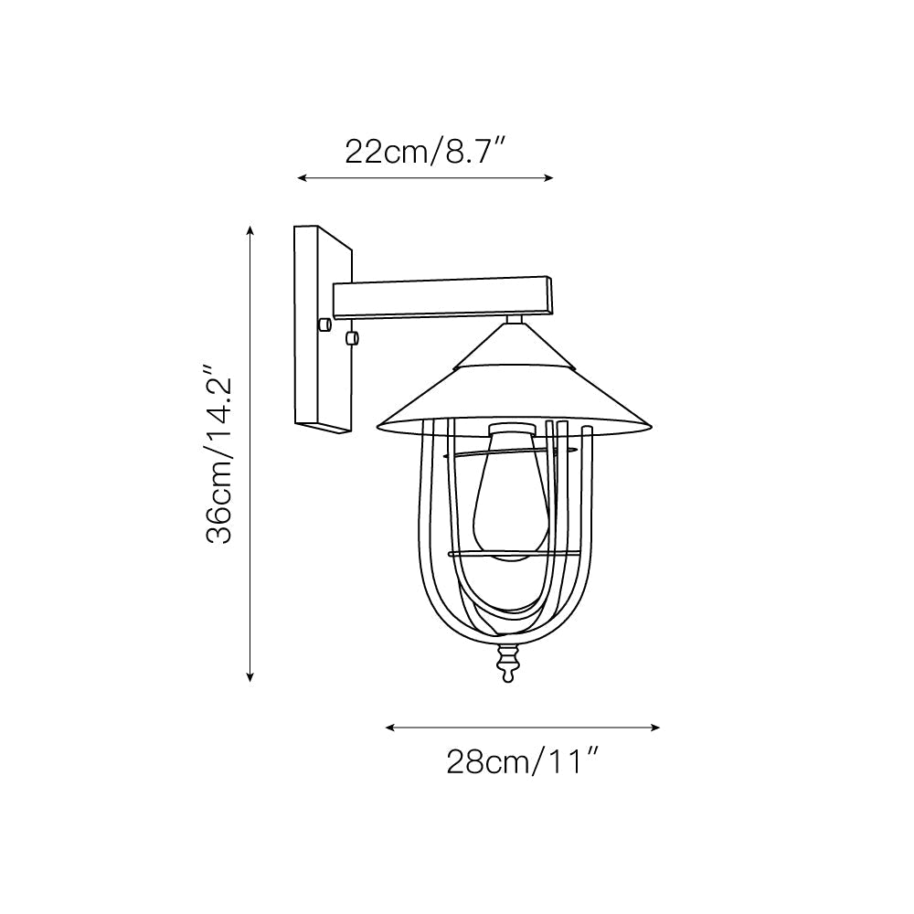 Ionic Vintage Industrial Glass Wall Lamp - Letslighting