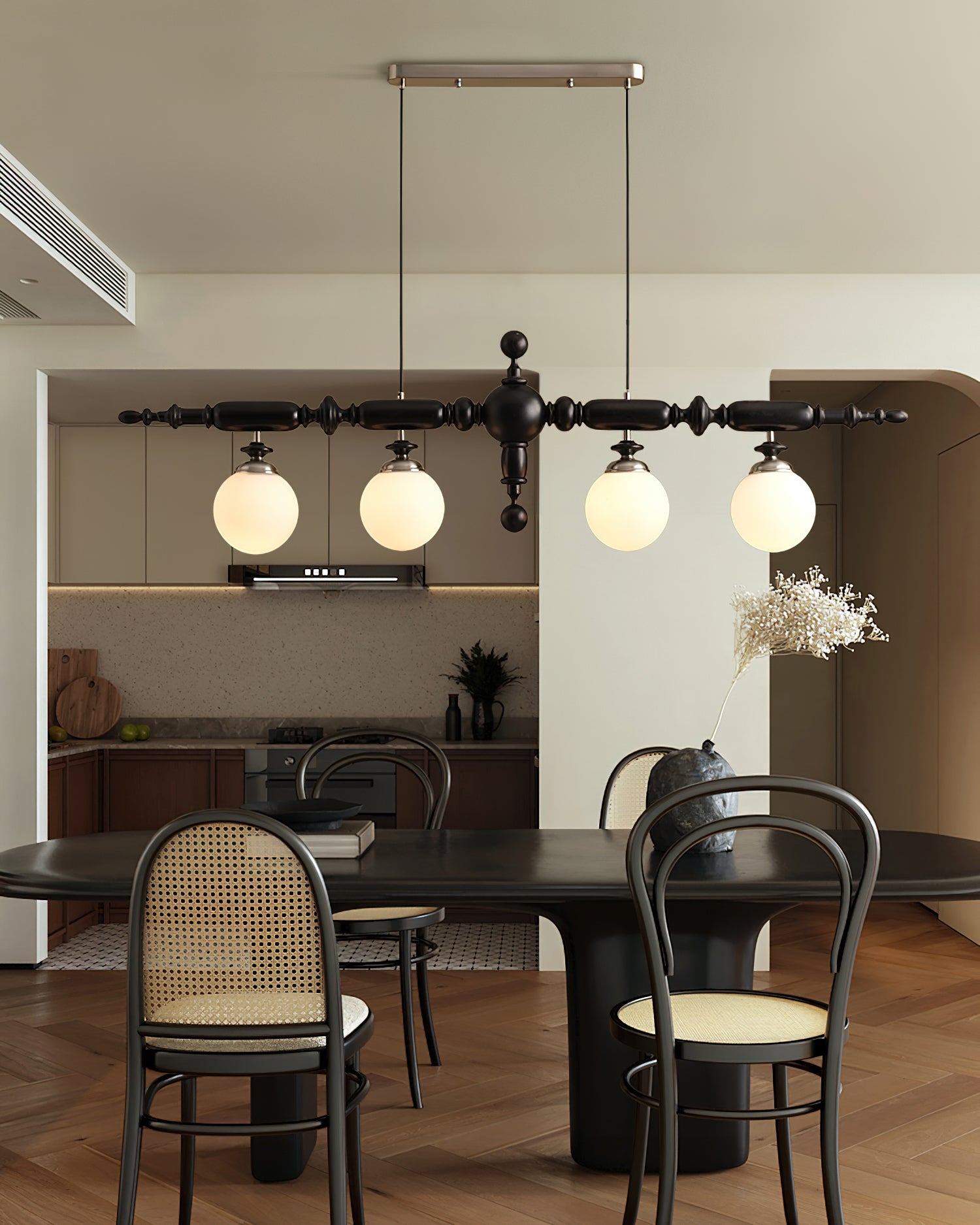 Isilira Classic Wood Glass Linear Pendant Light - Letslighting