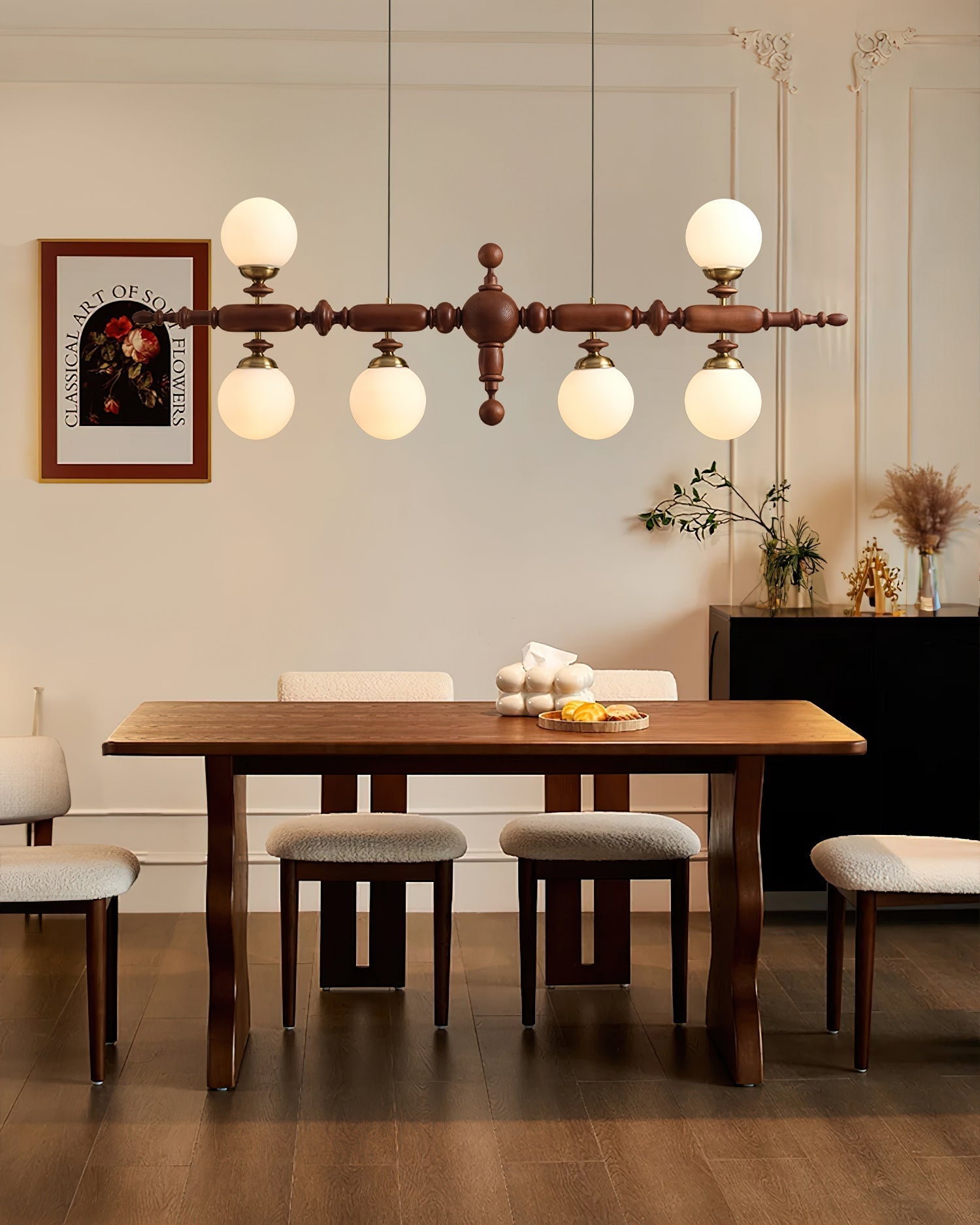 Isilira Classic Wood Glass Linear Pendant Light - Letslighting