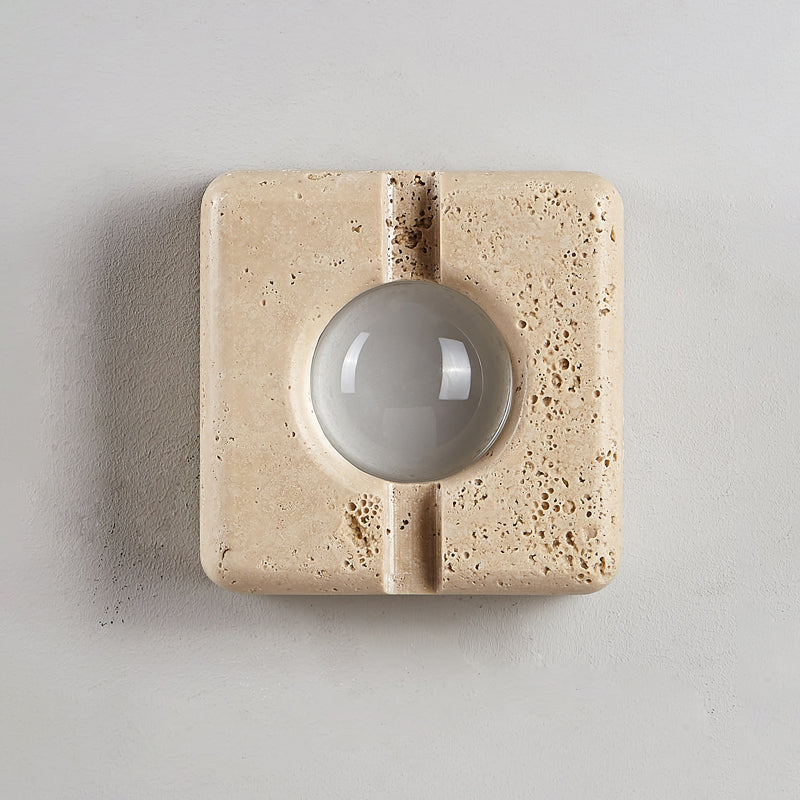 Kosmo Modern Minimalist Clear Travertine Wall Lamp - Letslighting
