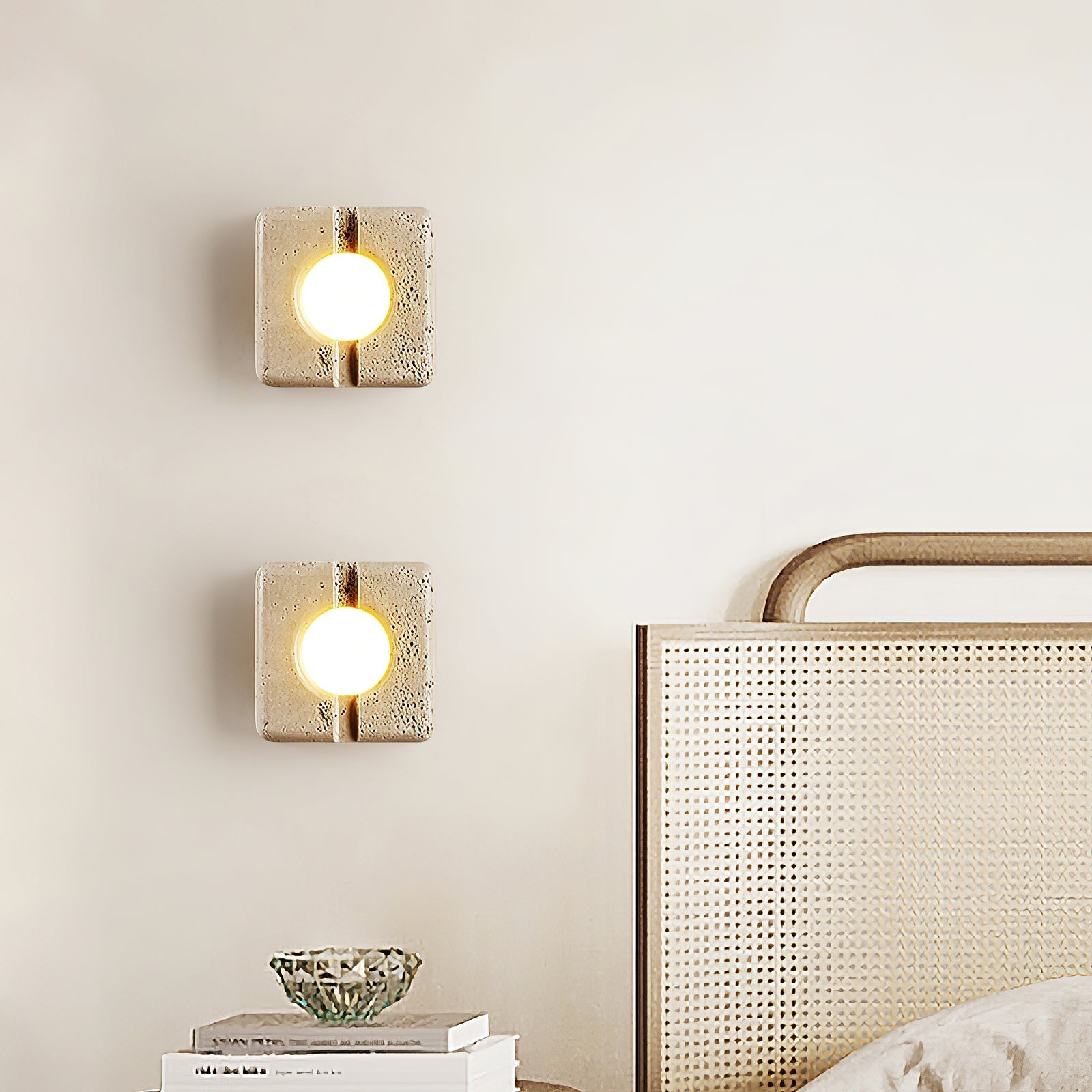 Kosmo Modern Minimalist Clear Travertine Wall Lamp - Letslighting