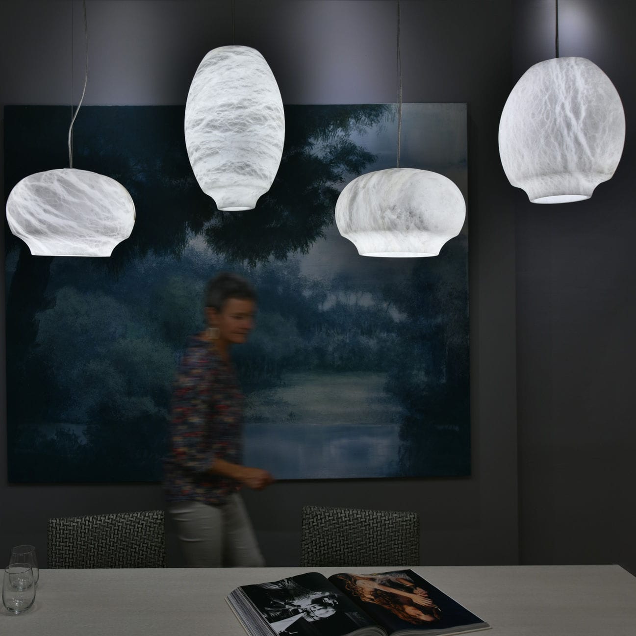 Thalia Minimalist Alabaster Pendant Light - Letslighting