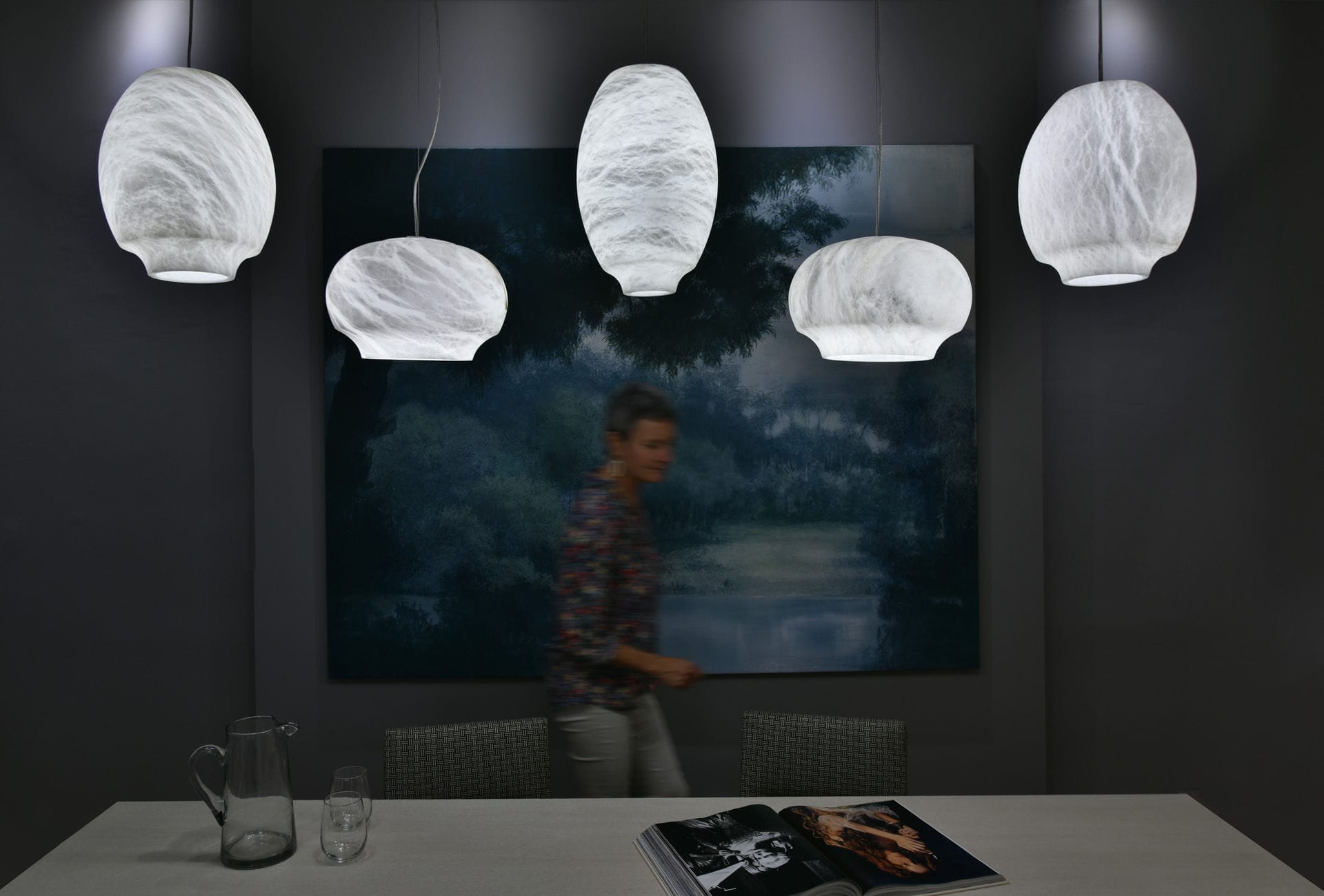 Thalia Minimalist Alabaster Pendant Light - Letslighting