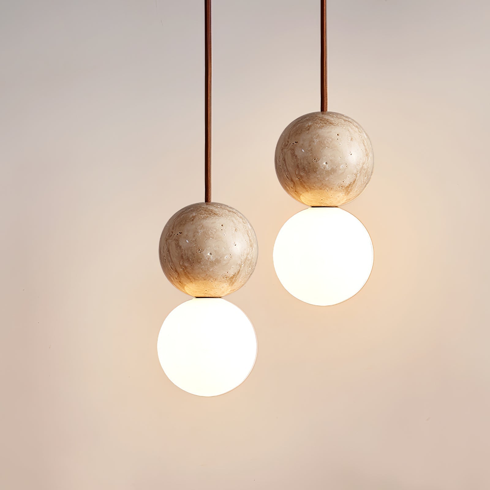 Luna  Travertine Pendant Light