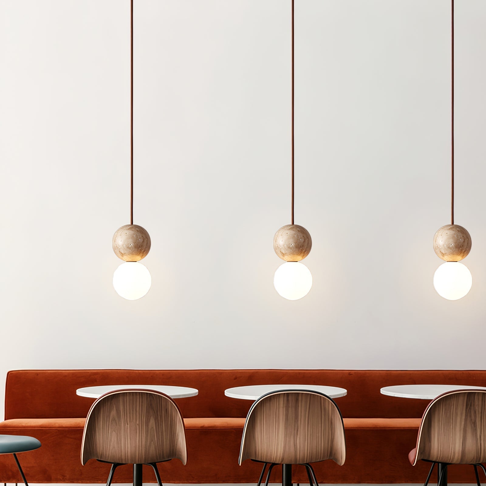 Luna  Travertine Pendant Light