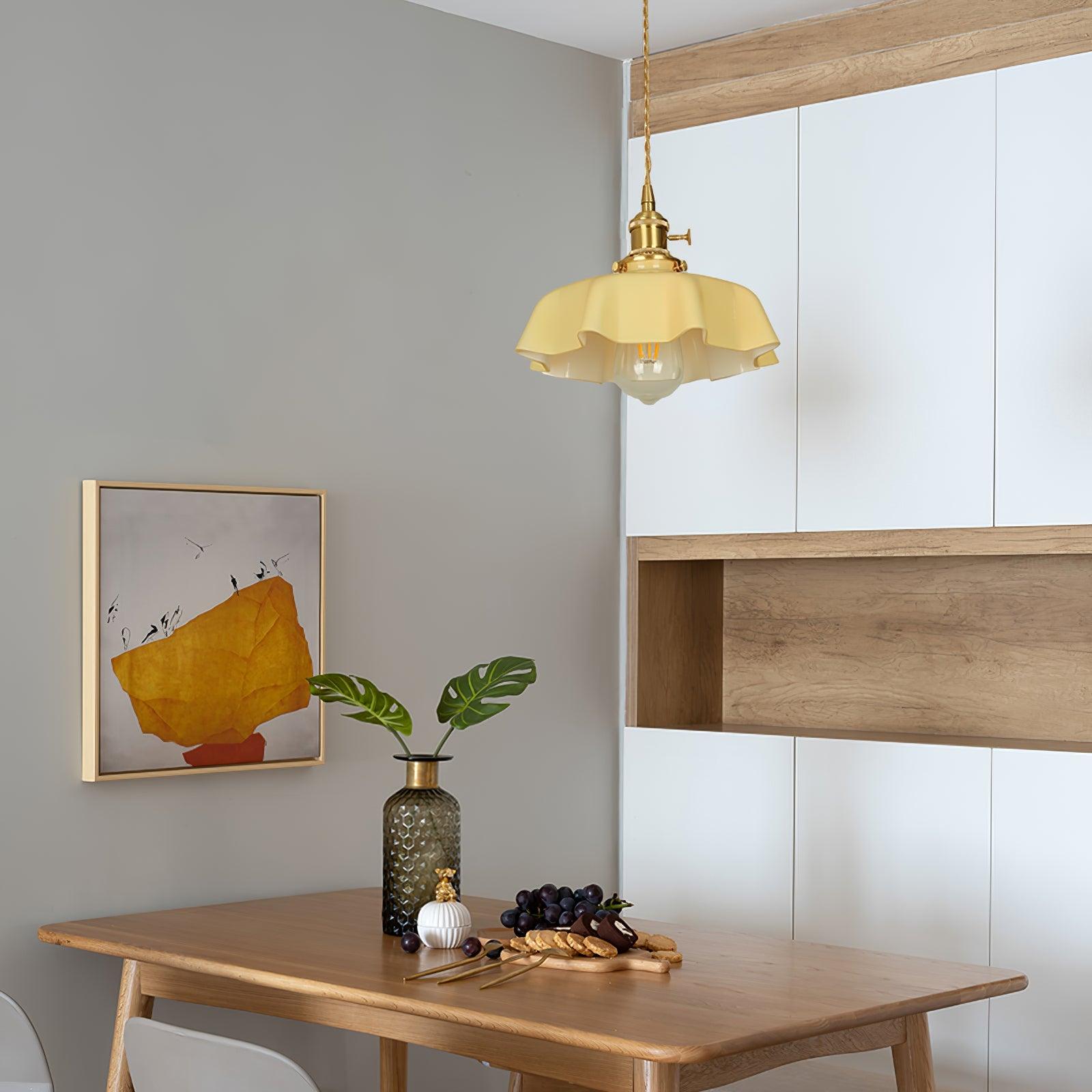 Aria Farmhouse Ruffled Pendant Light