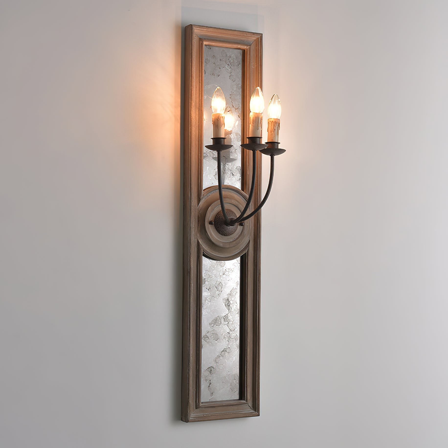 Phasis 3-Light Mirrored Elegance Vintage Sconce Wall Lamp - Letslighting