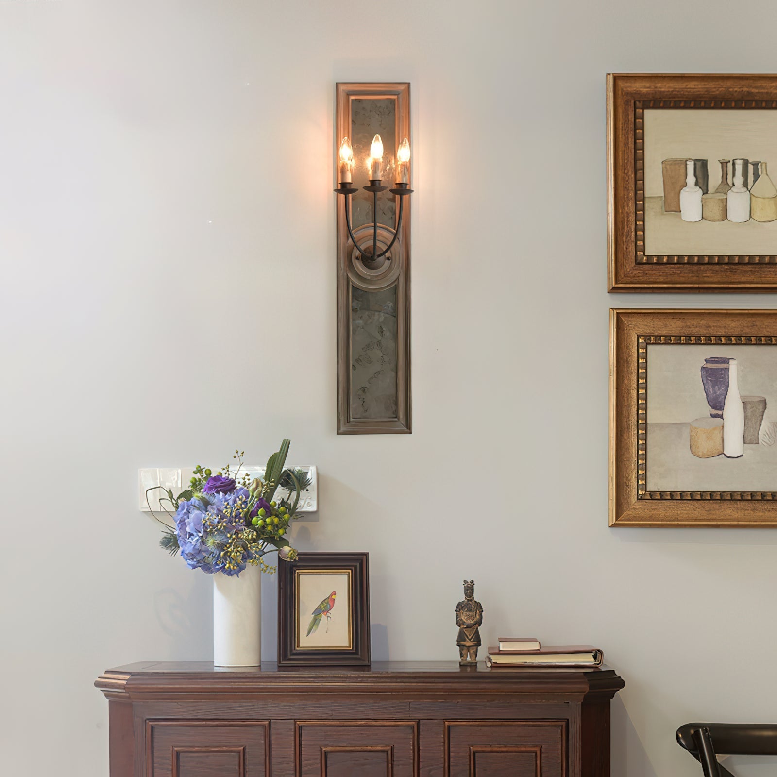 Phasis 3-Light Mirrored Elegance Vintage Sconce Wall Lamp - Letslighting