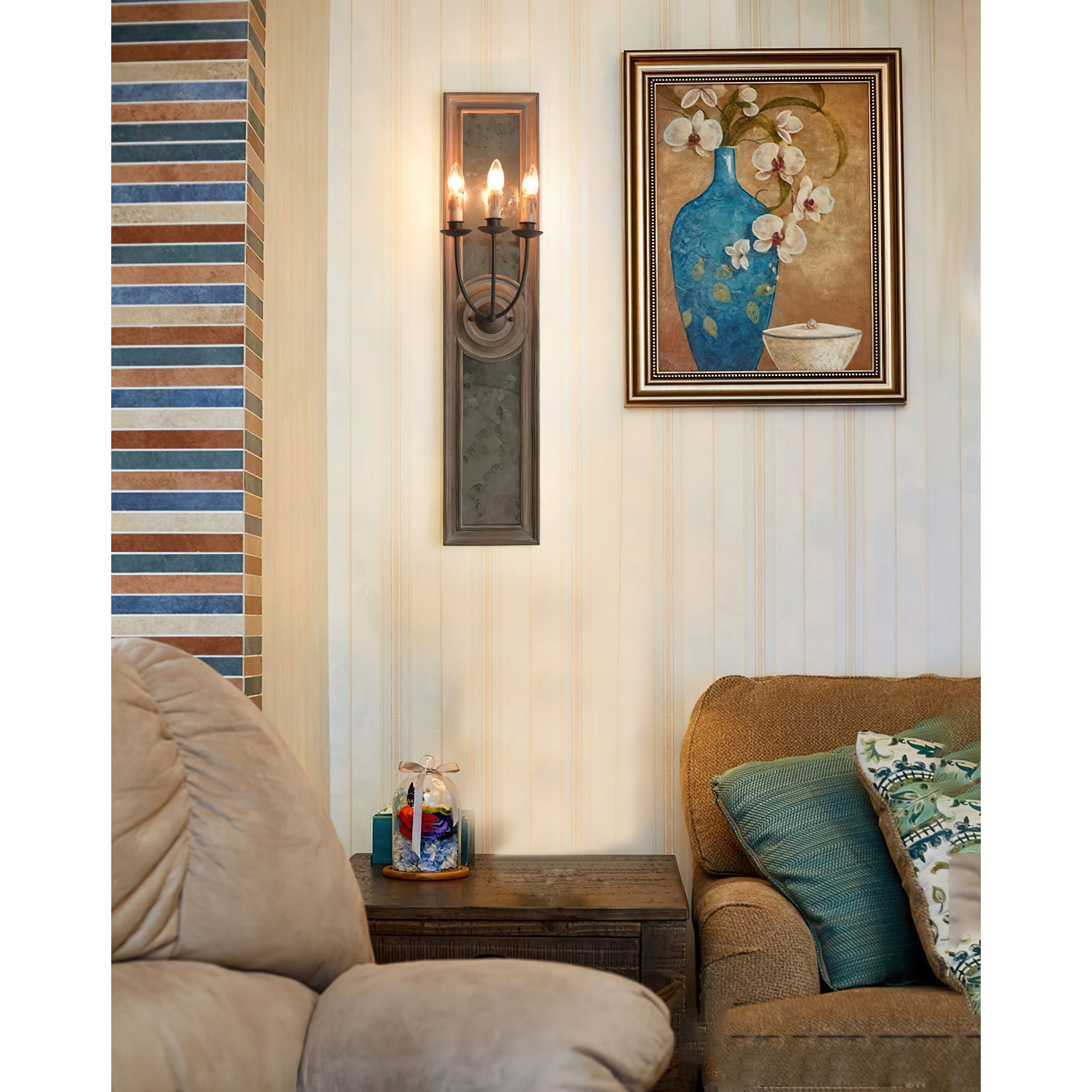 Phasis 3-Light Mirrored Elegance Vintage Sconce Wall Lamp - Letslighting