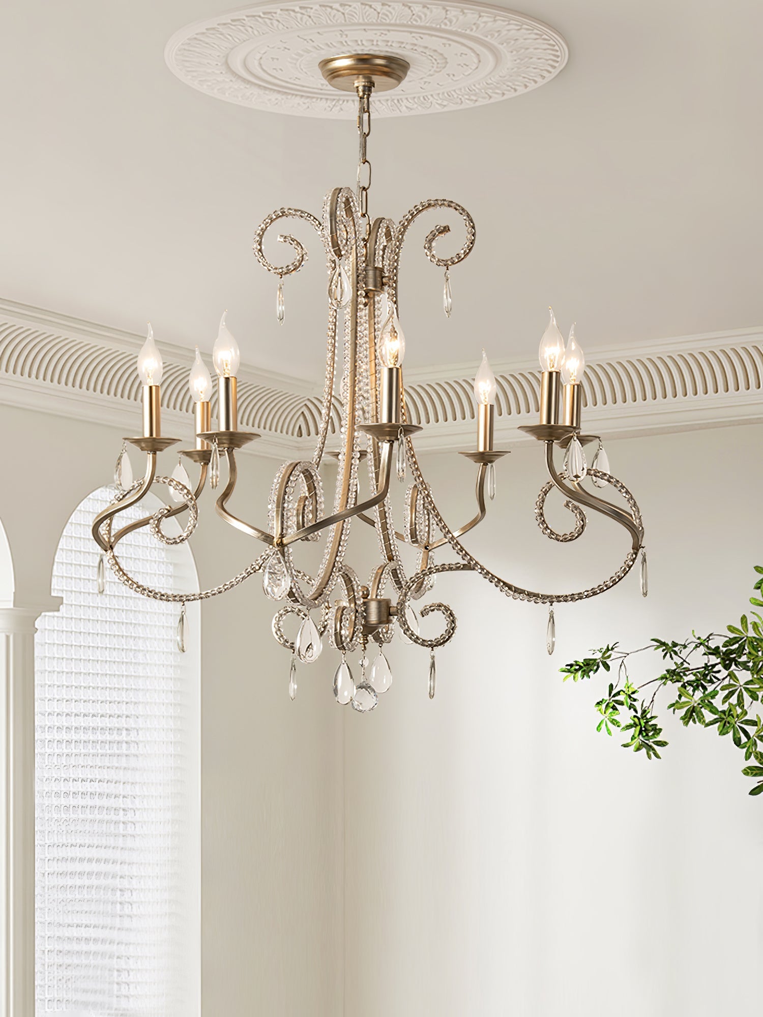 Elysara Crystal Candle Chandelier - Letslighting