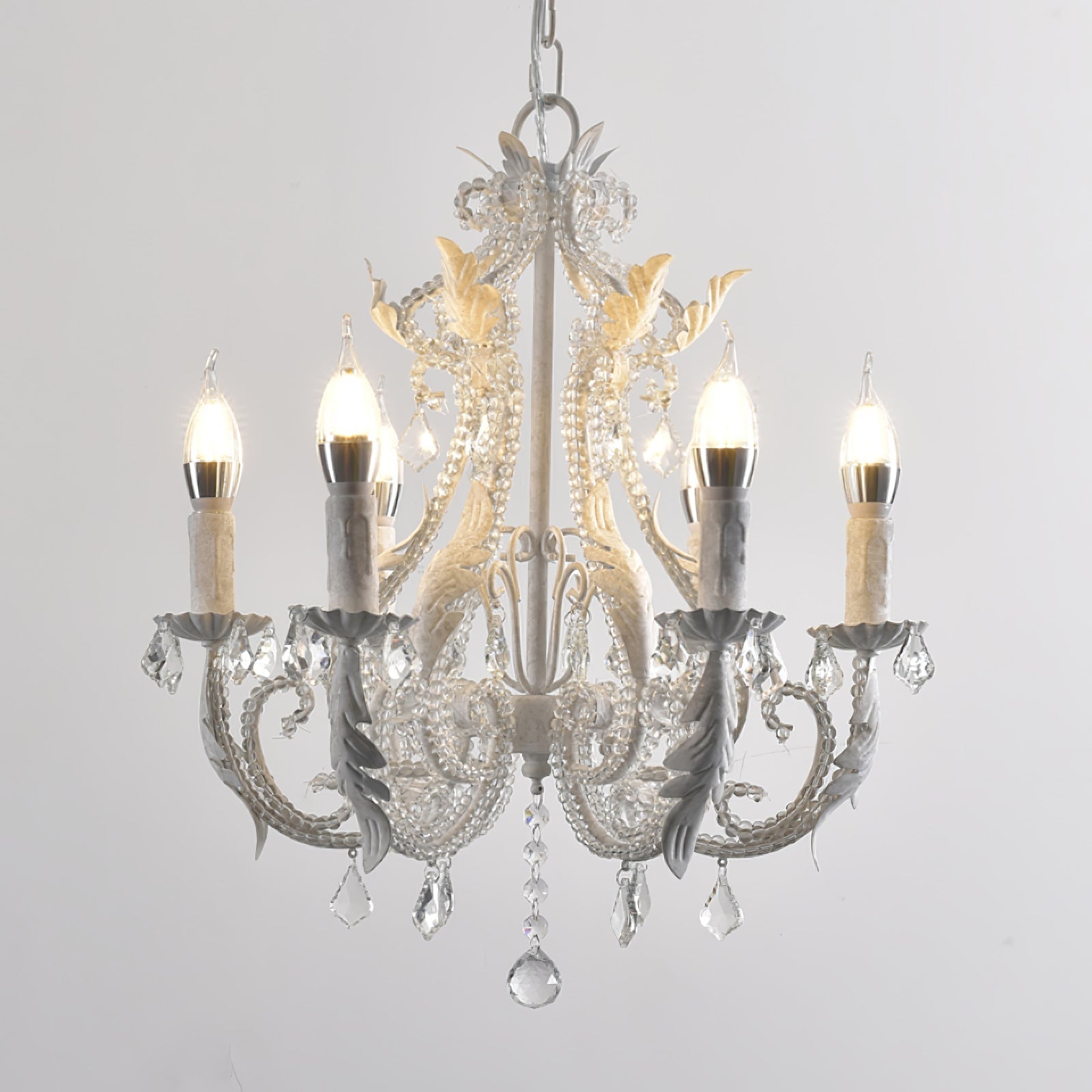 Lustra Pendant Lamp Candle Holder Crystal Beads - Letslighting