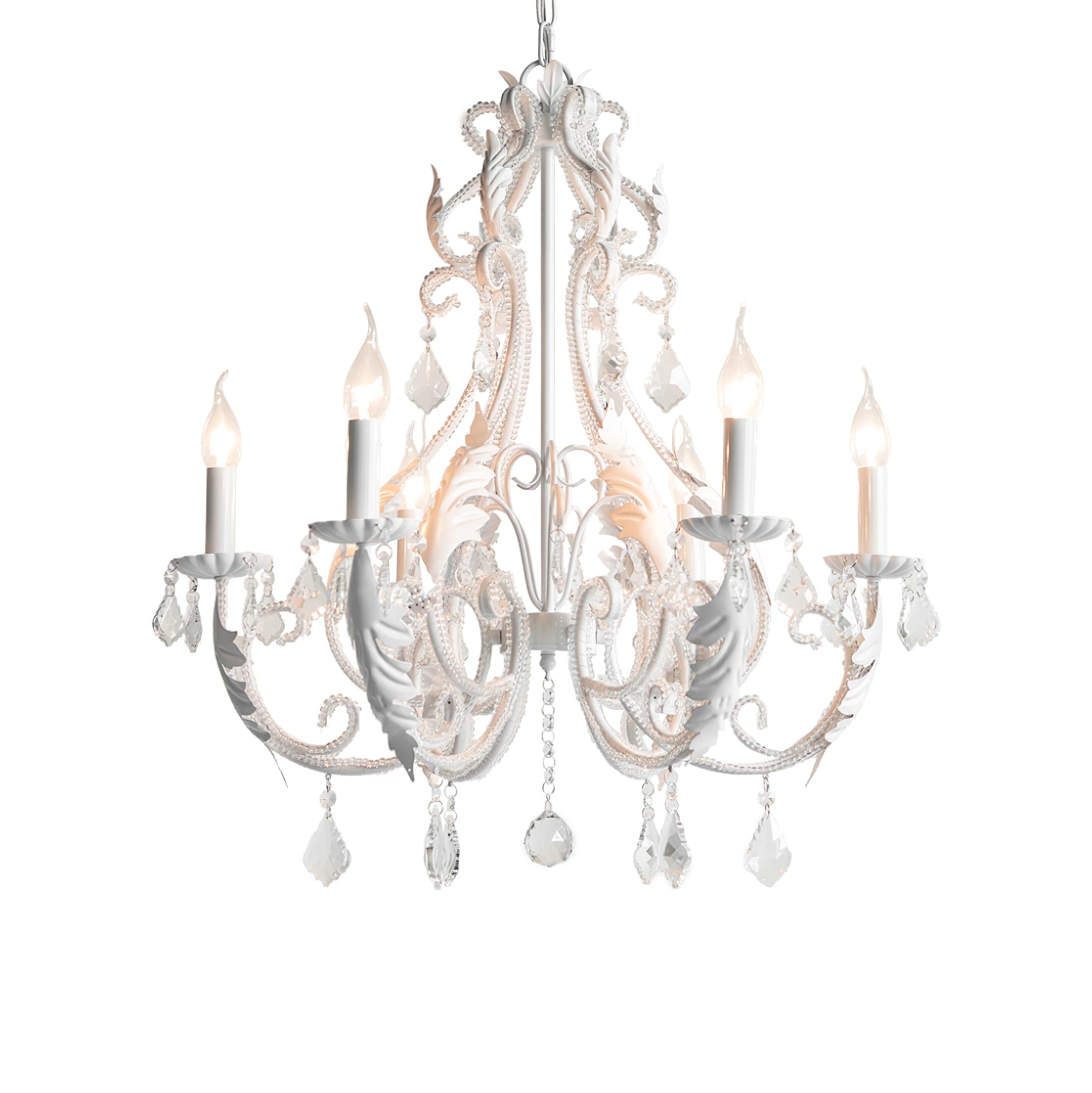 Lustra Pendant Lamp Candle Holder Crystal Beads - Letslighting