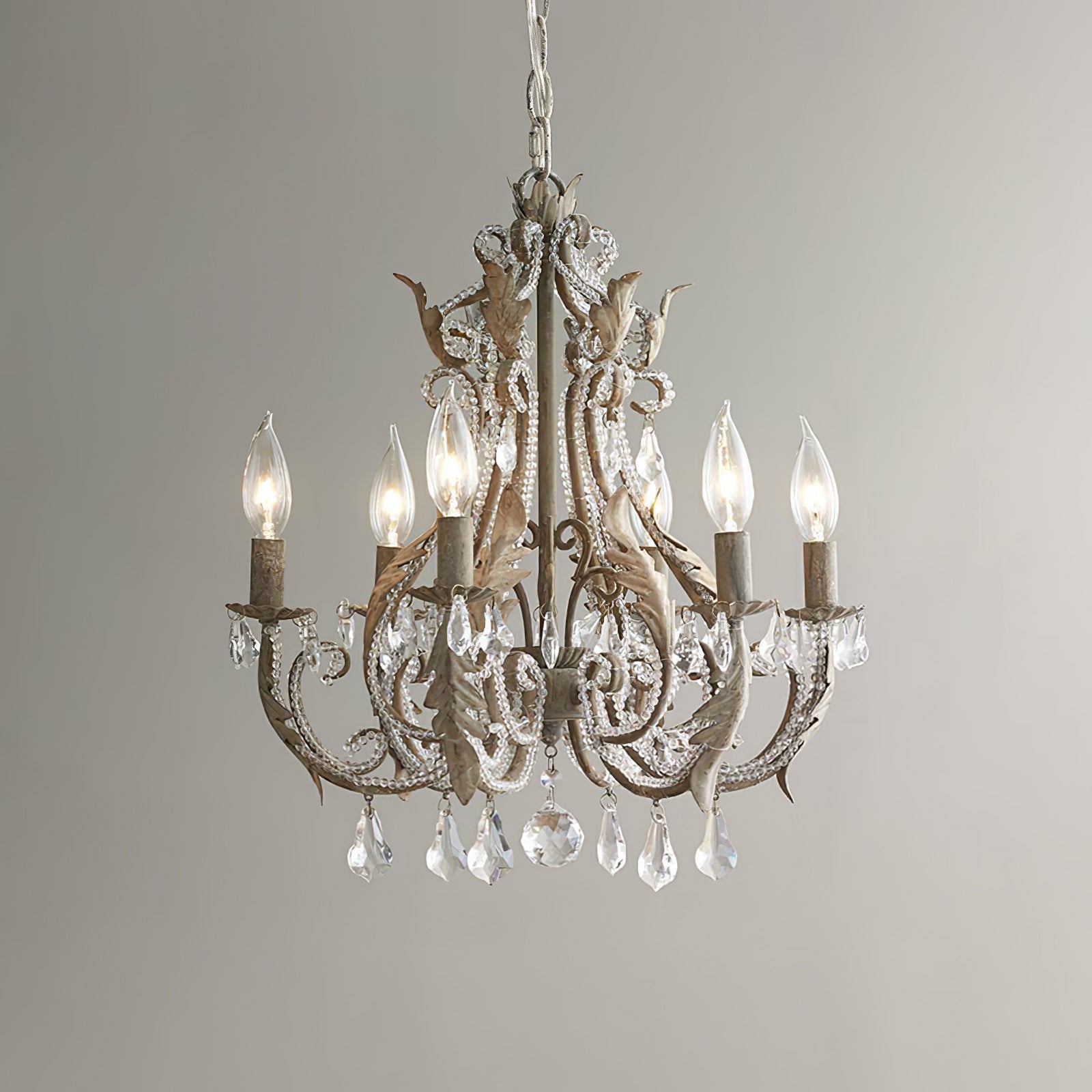 Lustra Pendant Lamp Candle Holder Crystal Beads - Letslighting
