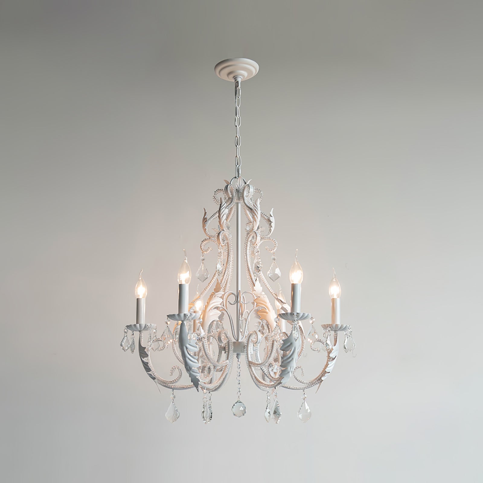 Lustra Pendant Lamp Candle Holder Crystal Beads - Letslighting