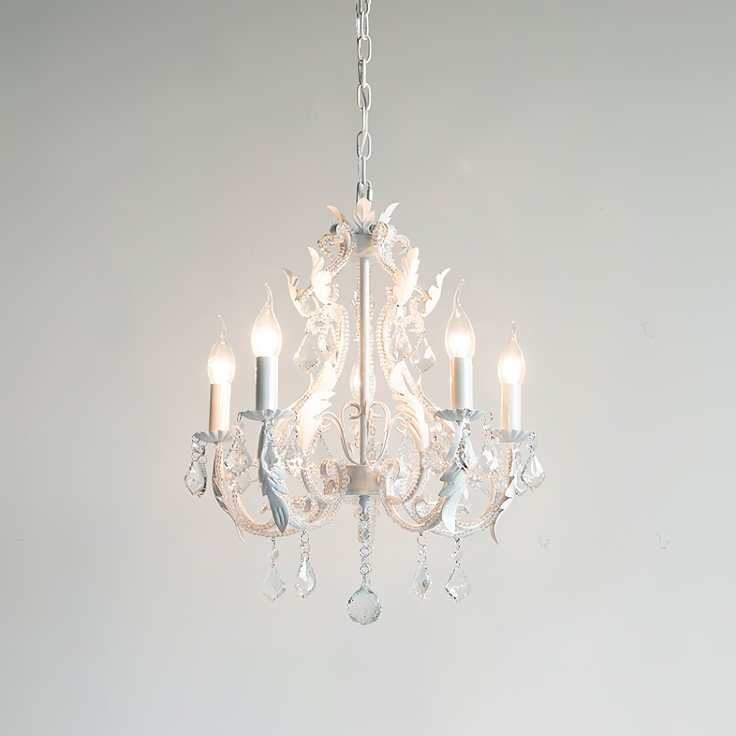 Lustra Pendant Lamp Candle Holder Crystal Beads - Letslighting