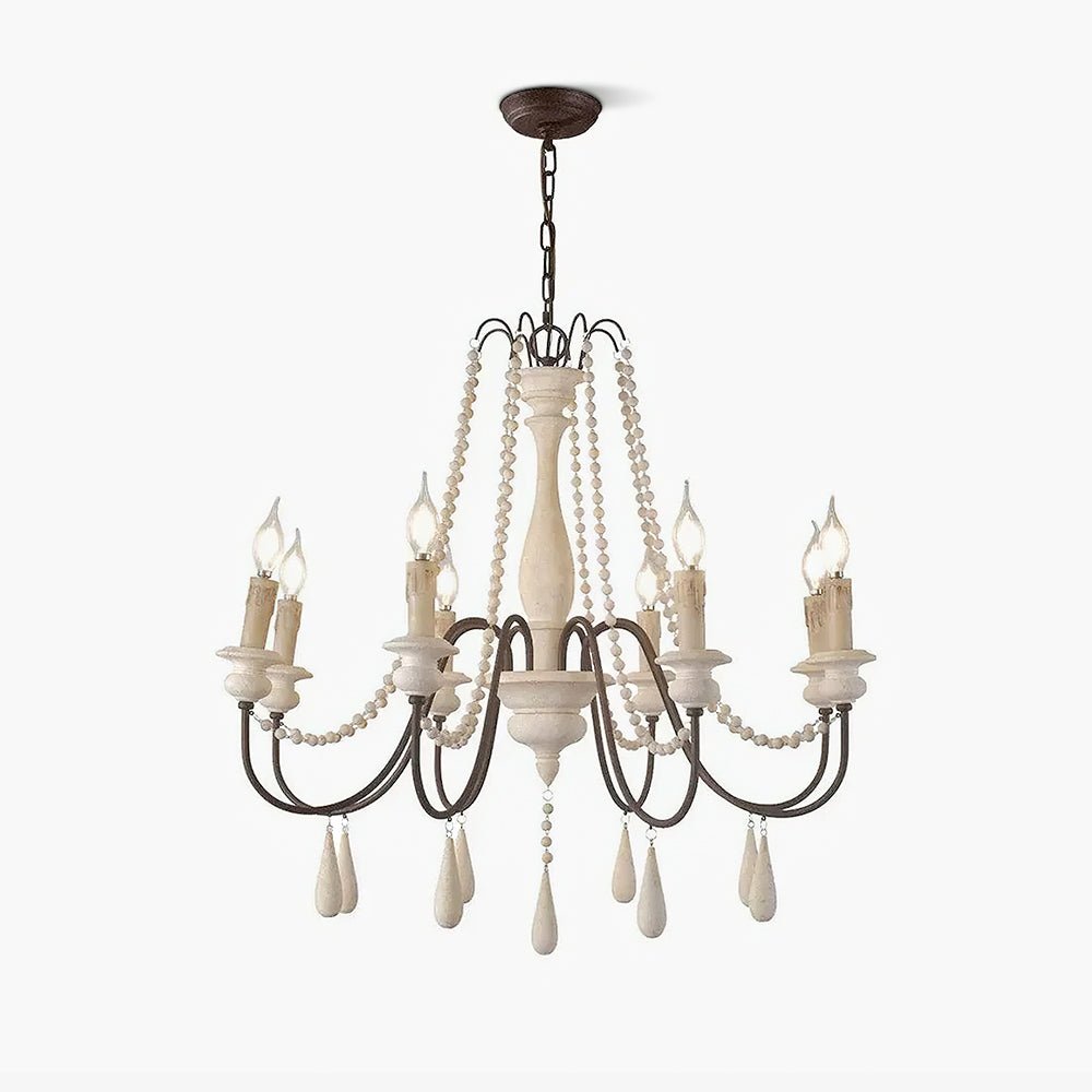 Lustra Chandelier Candle Scroll Arm Rustic - Letslighting
