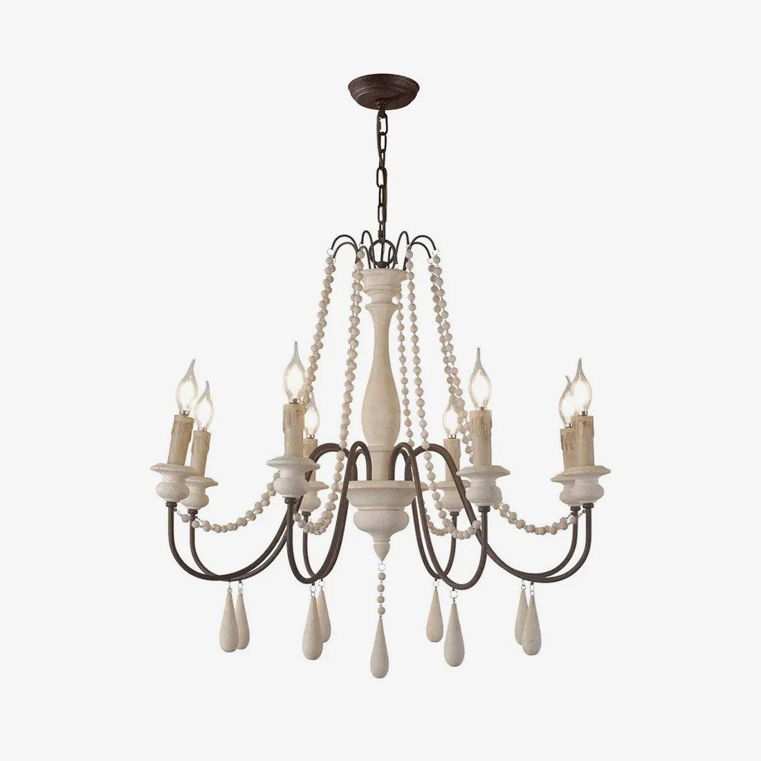 Lustra Chandelier Candle Scroll Arm Rustic - Letslighting