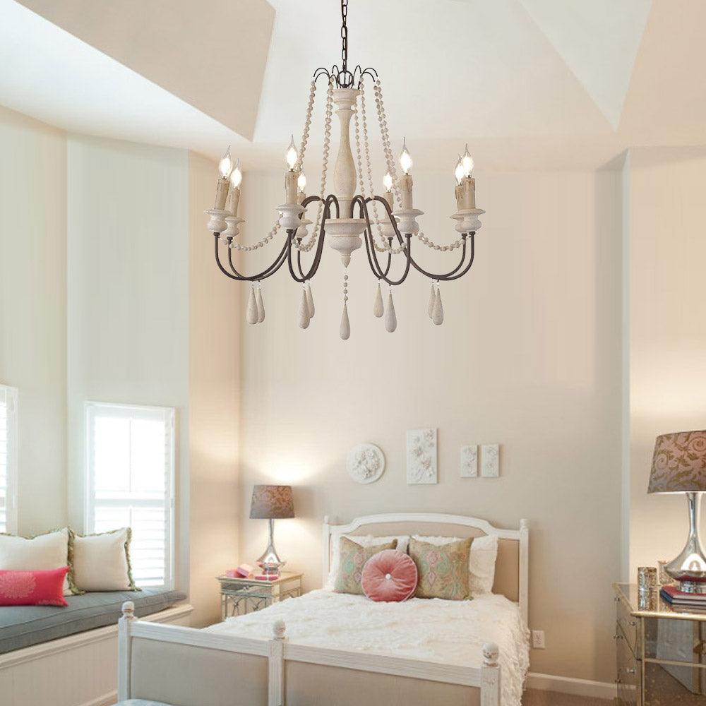 Lustra Chandelier Candle Scroll Arm Rustic - Letslighting