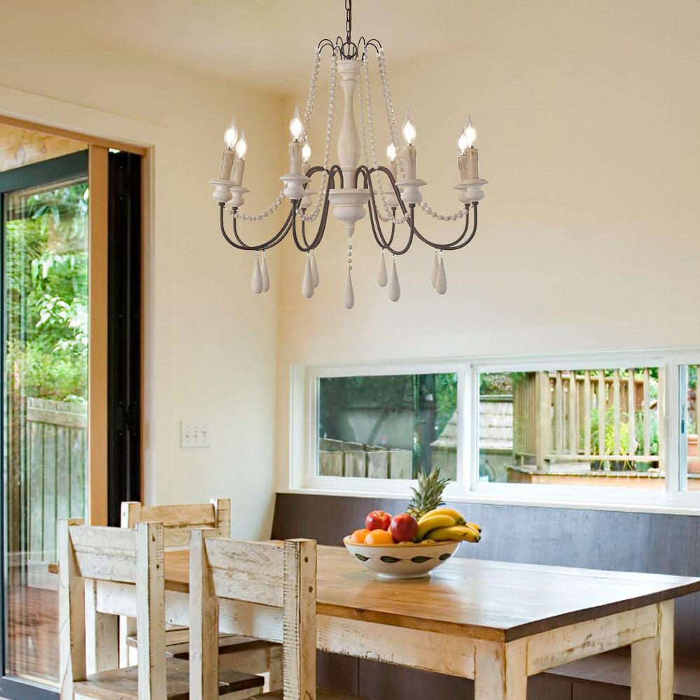 Lustra Chandelier Candle Scroll Arm Rustic - Letslighting