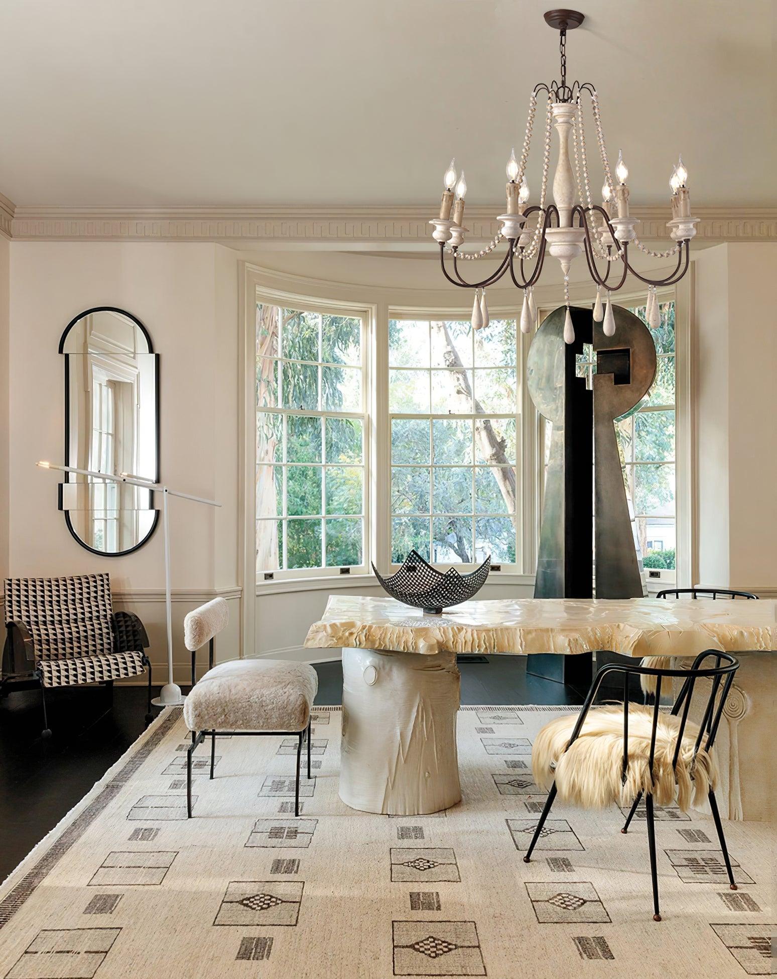 Lustra Chandelier Candle Scroll Arm Rustic - Letslighting