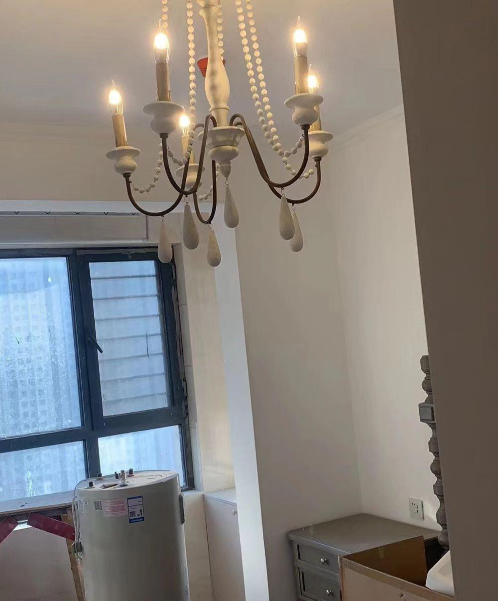 Lustra Chandelier Candle Scroll Arm Rustic - Letslighting