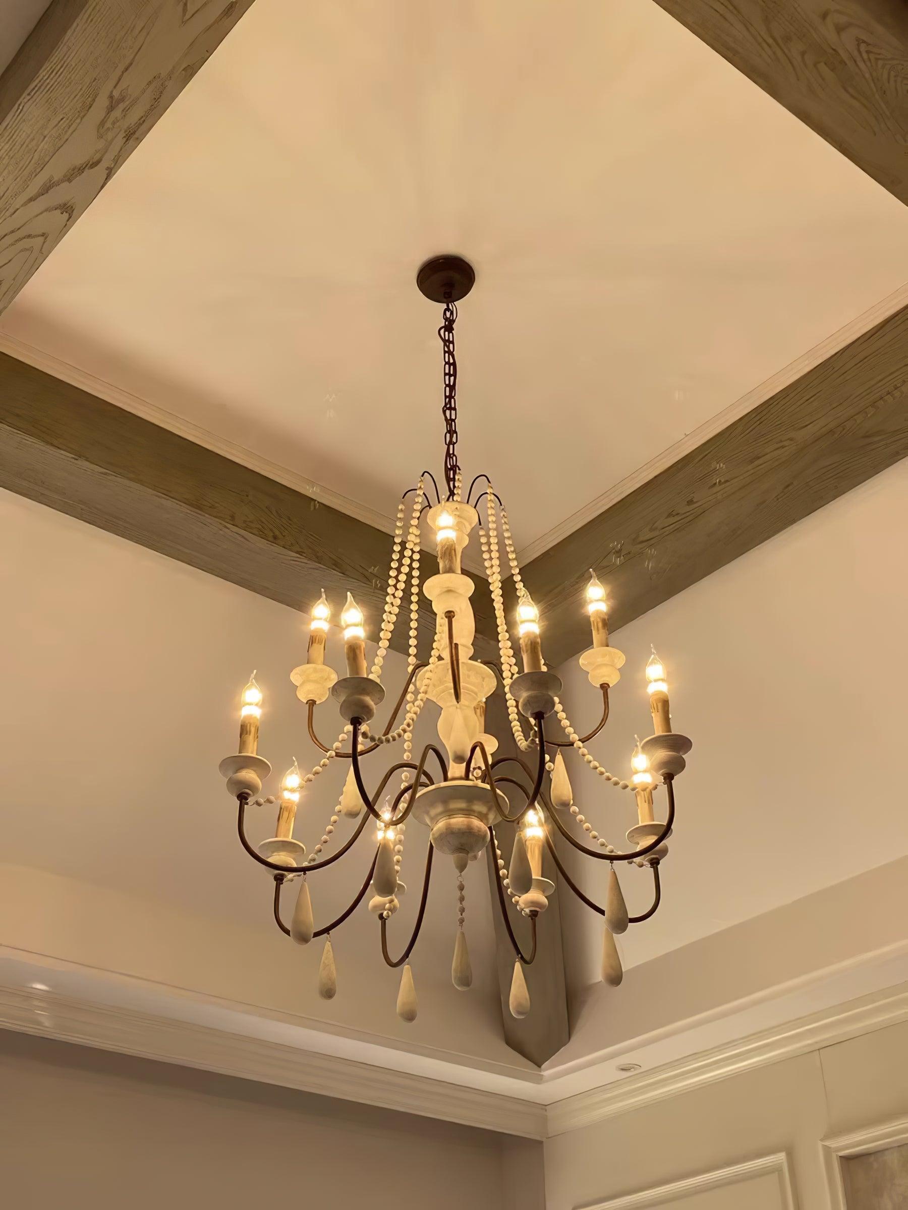 Lustra Chandelier Candle Scroll Arm Rustic - Letslighting