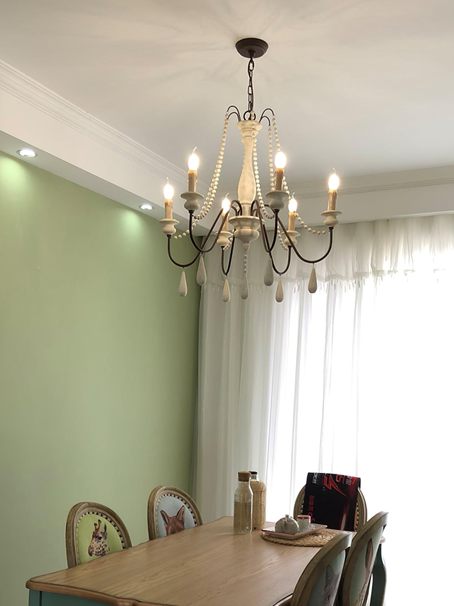 Lustra Chandelier Candle Scroll Arm Rustic - Letslighting