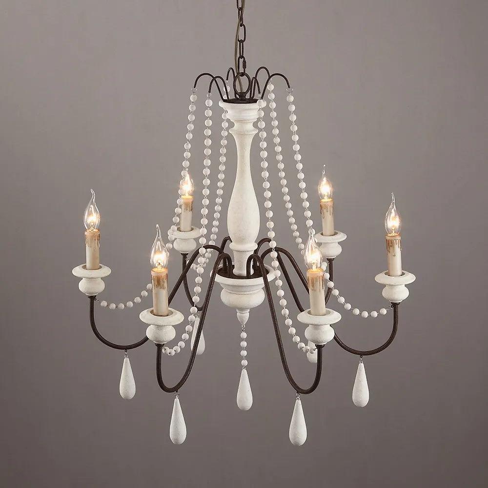 Lustra Chandelier Candle Scroll Arm Rustic - Letslighting